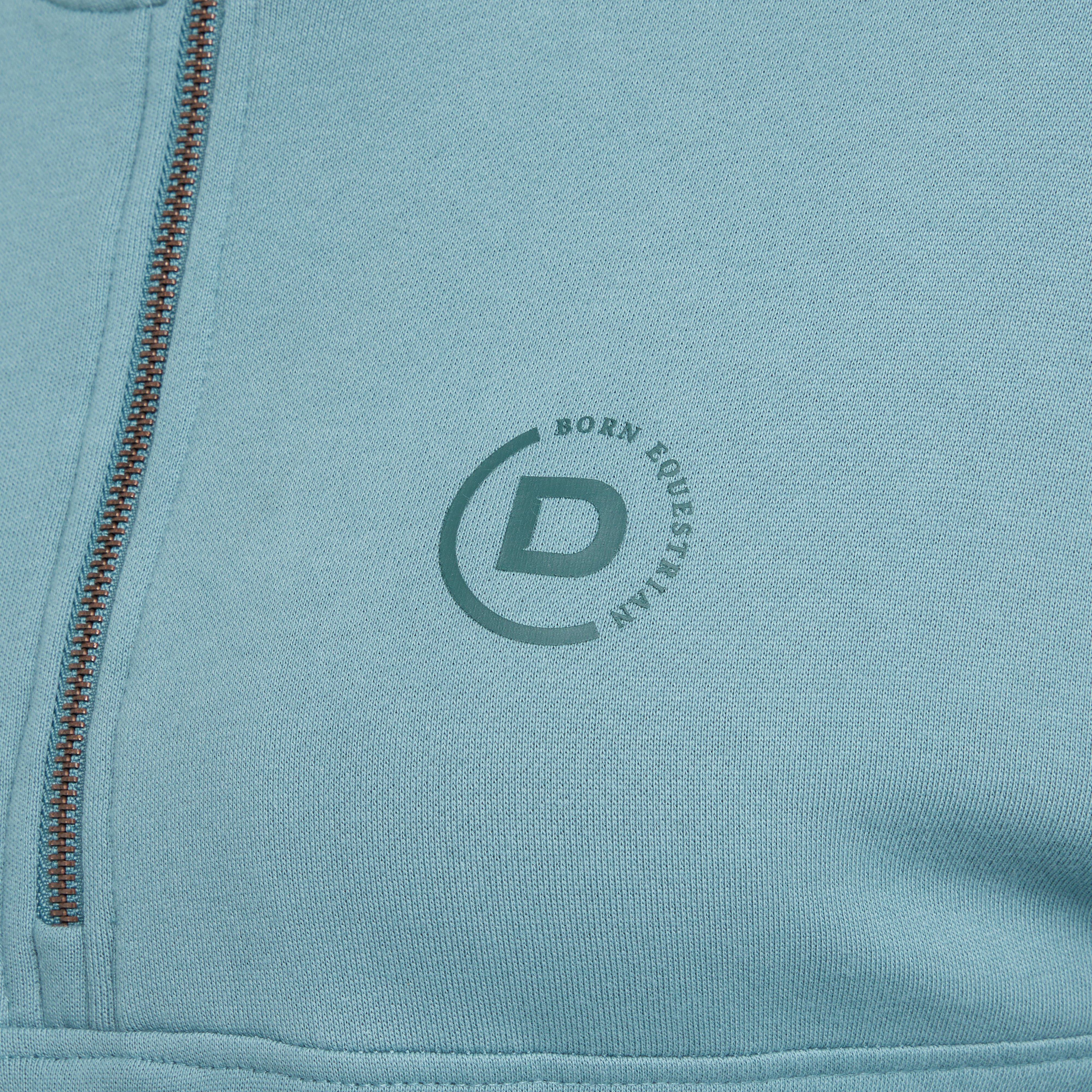 Womens the 1/4 Zip Hooded Fleece Pullover Washed Teal - Image 5