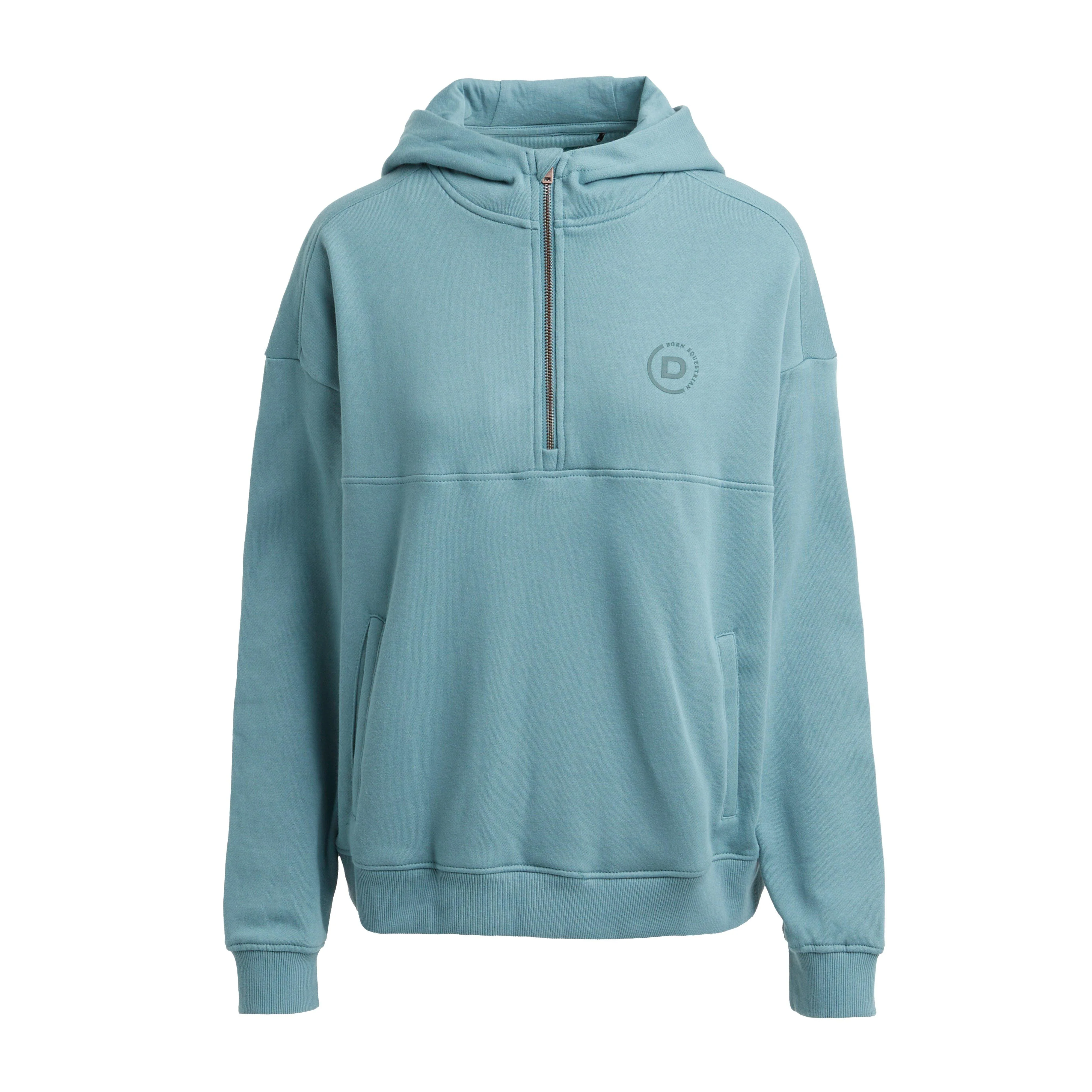 Womens the 1/4 Zip Hooded Fleece Pullover Washed Teal - Image 7