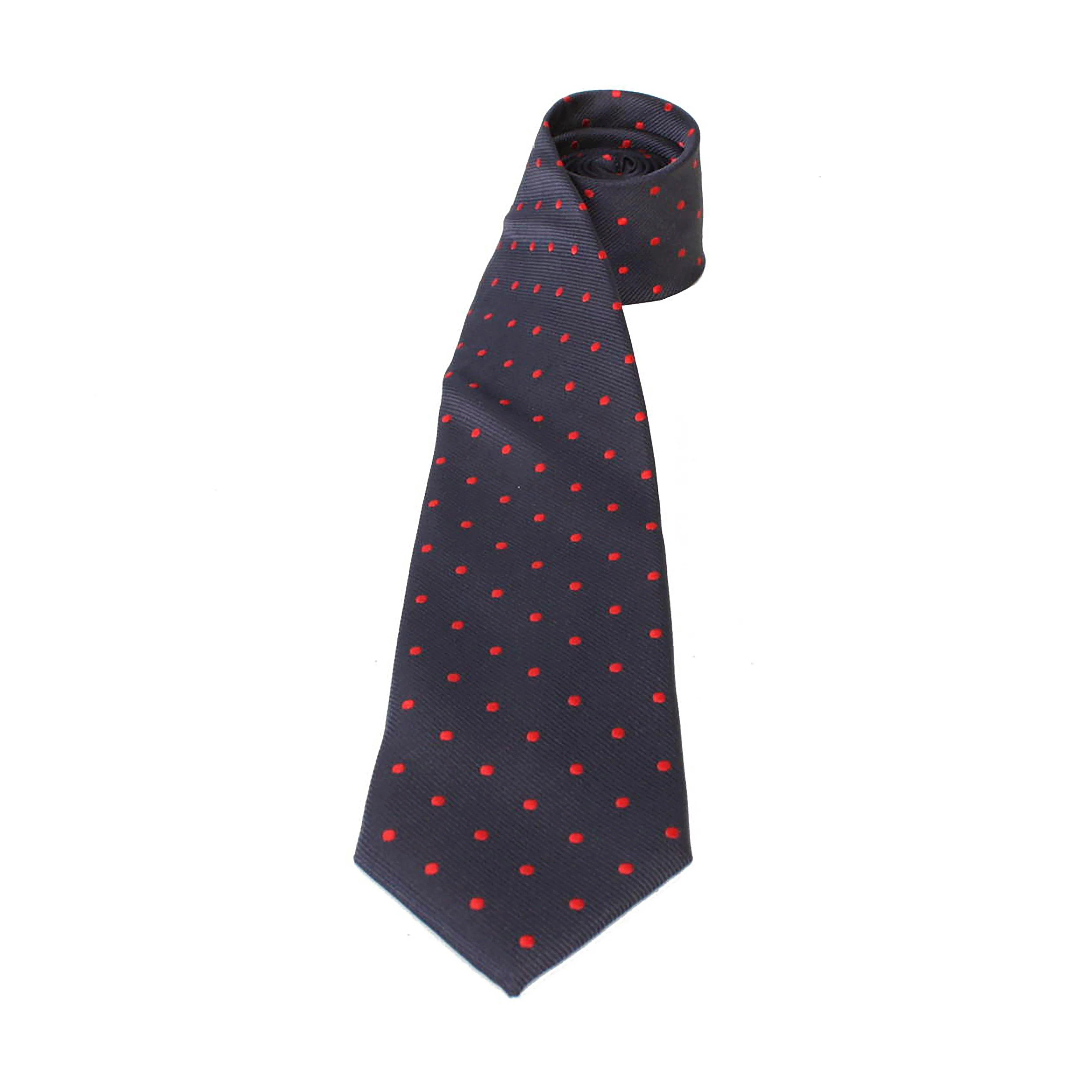Childs Polka Dot Show Tie Navy/Red - Image 2