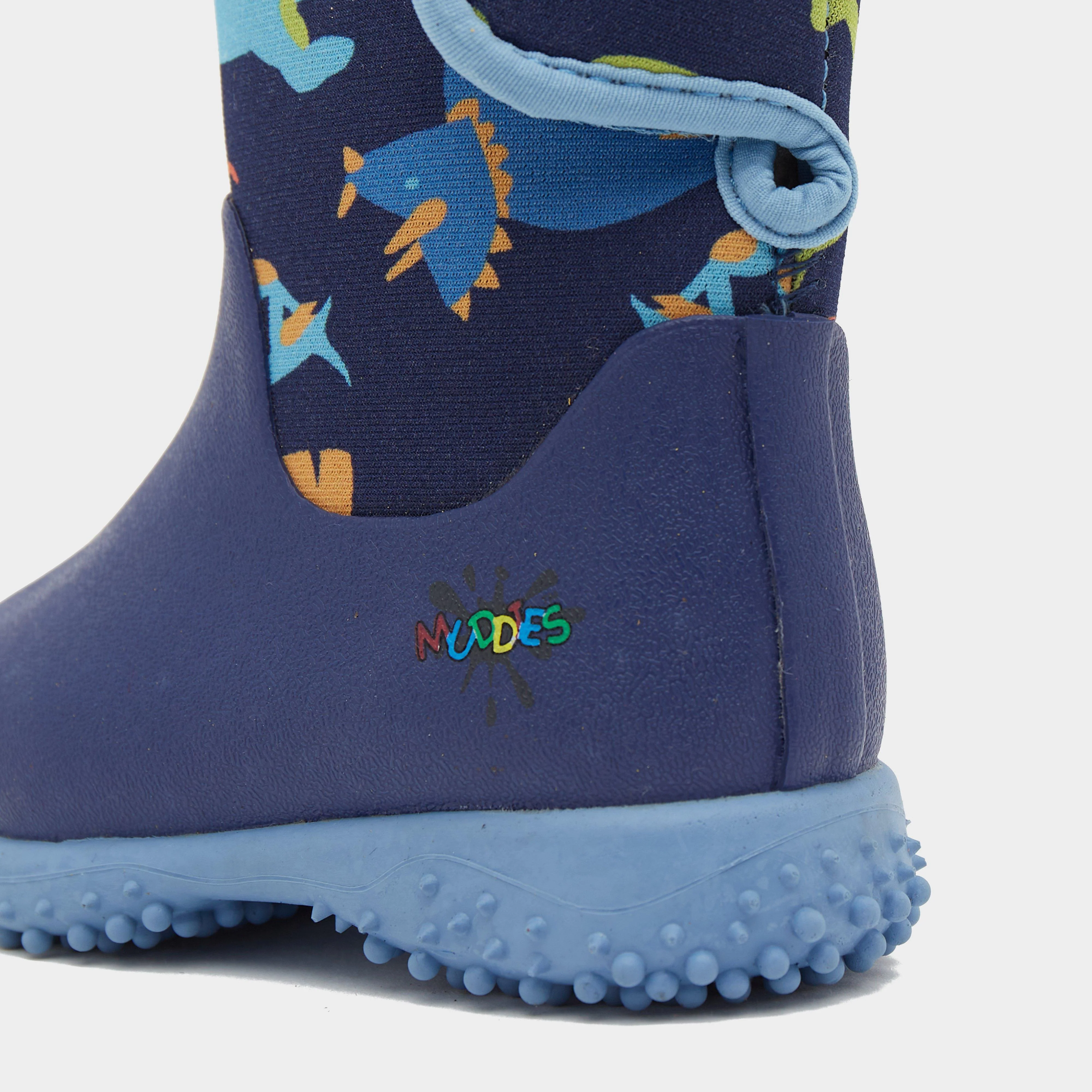 Kids Muddies Puddle 5.0 Wellington Boots Dinosaur/Lime - Image 6
