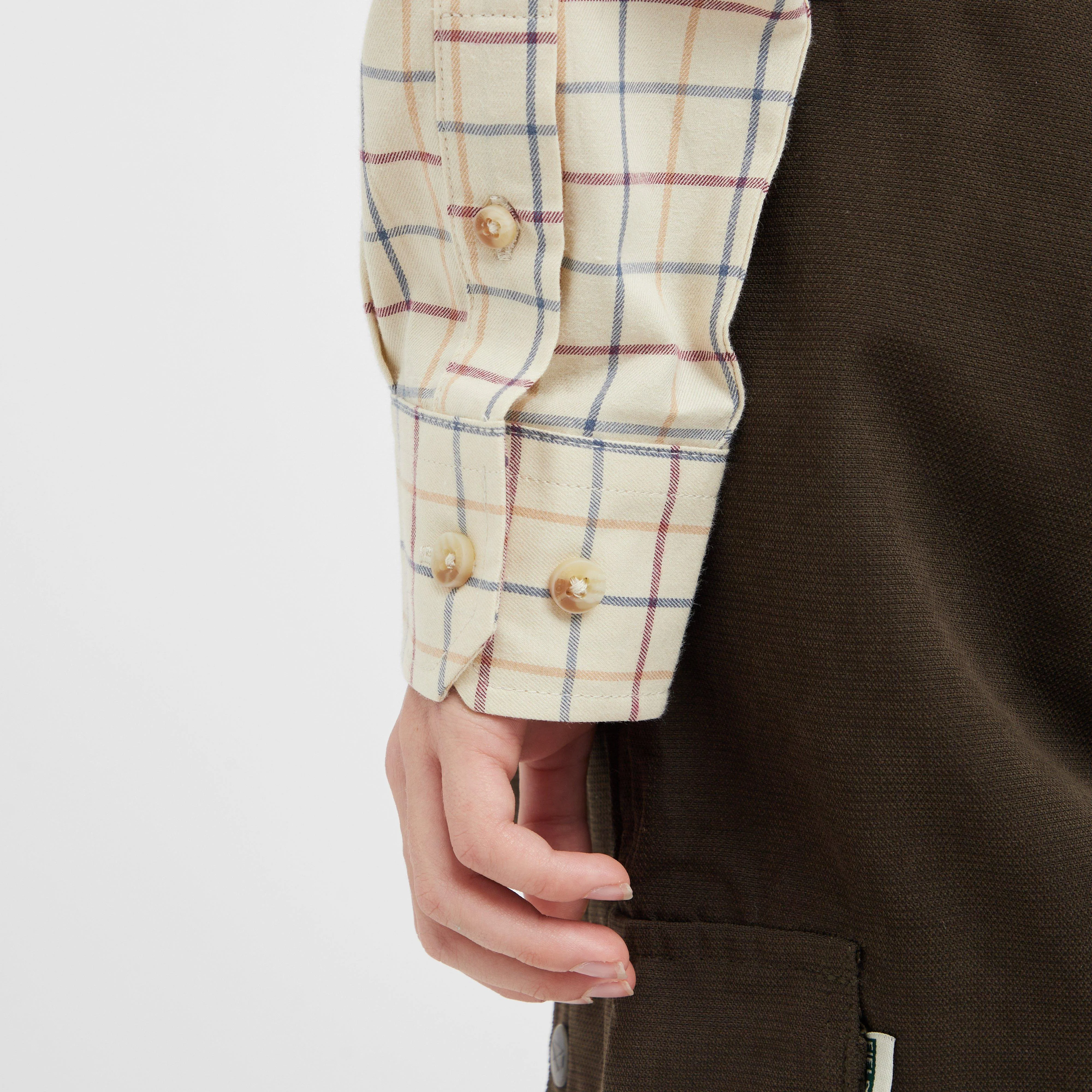 Kids Ambassador Premier Tattersall Shirt Ivory/Navy - Image 5