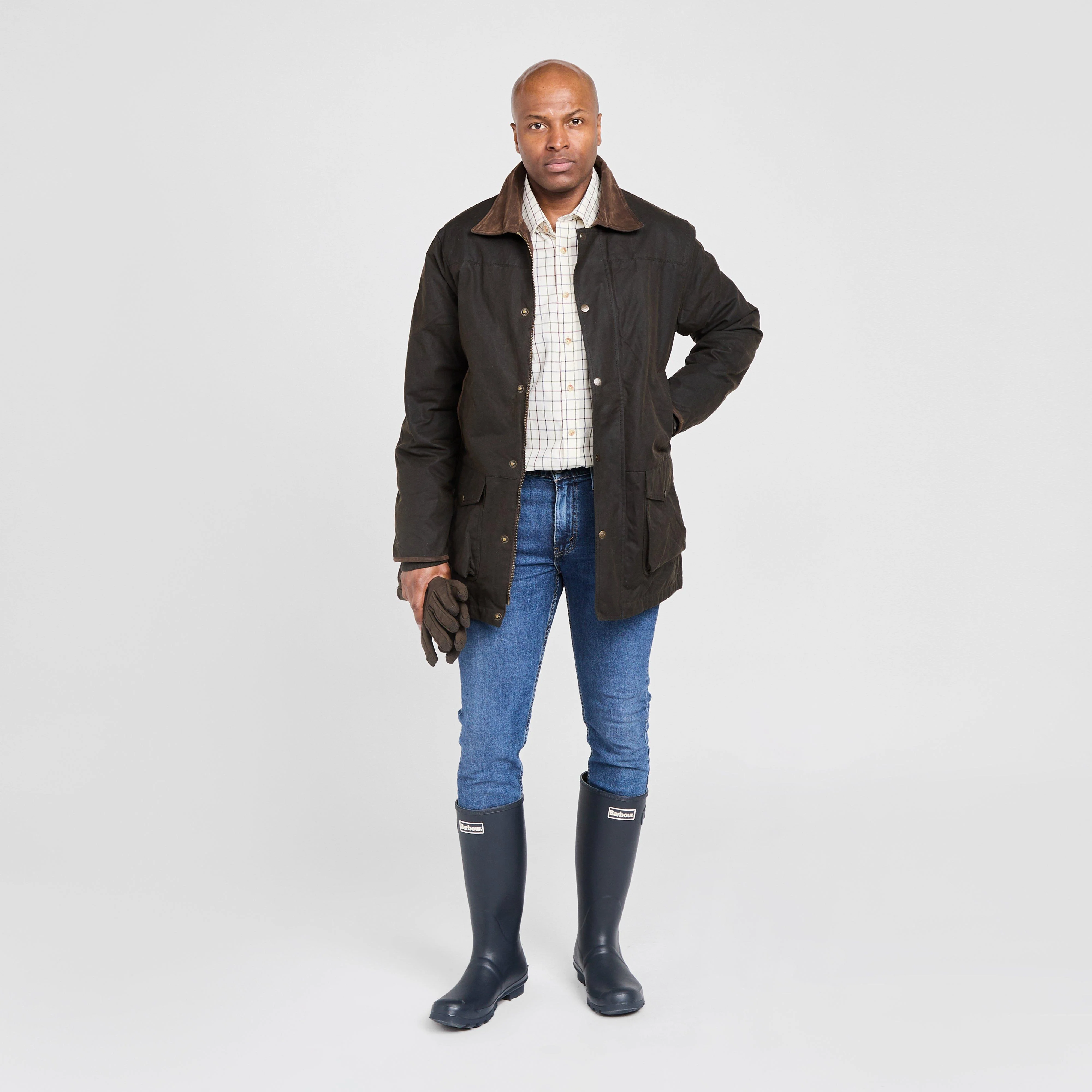 Mens Caledonia Wax Jacket Antique Olive - Image 3
