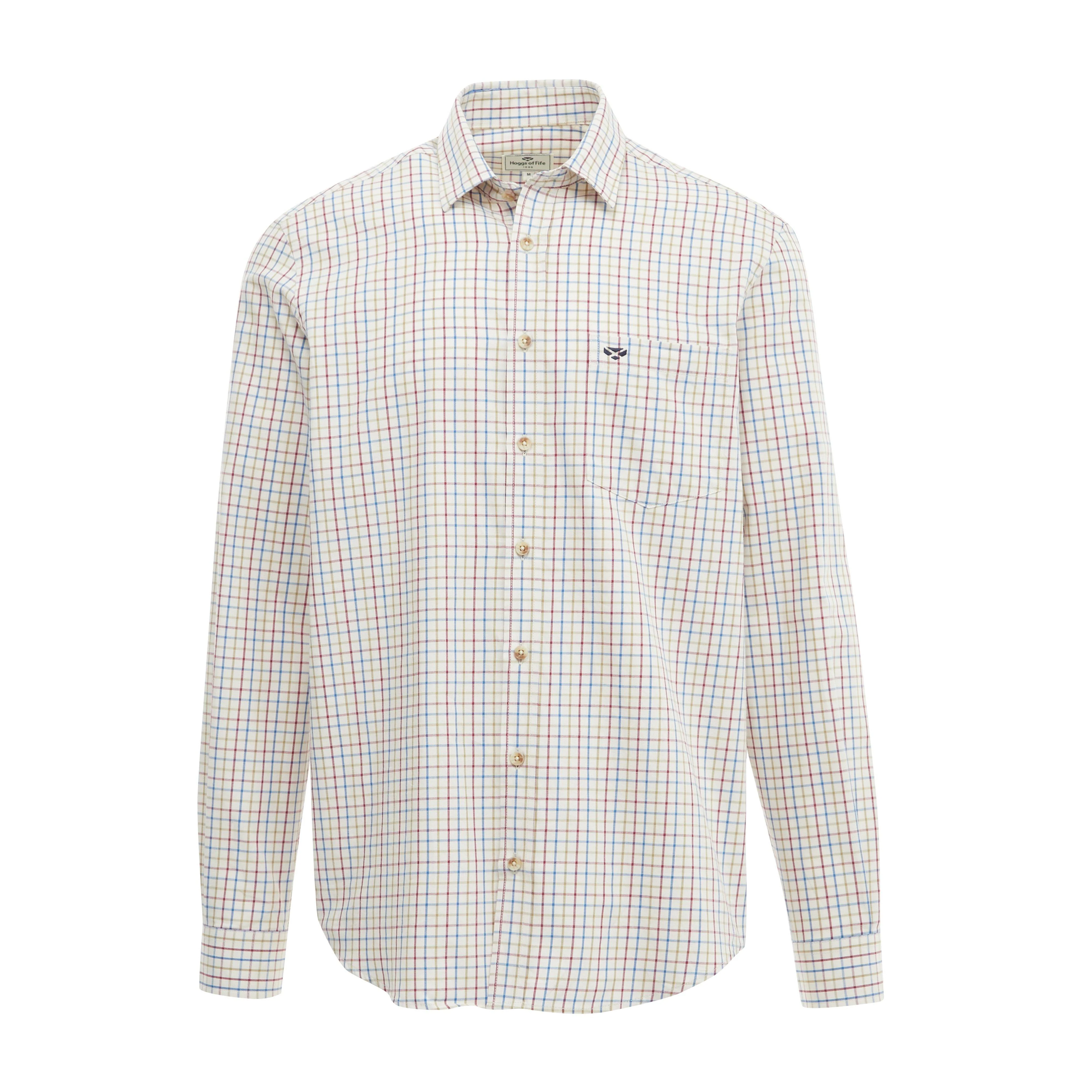 Mens Inverness Cotton Tattersall Shirt White/Blue/Green - Image 7