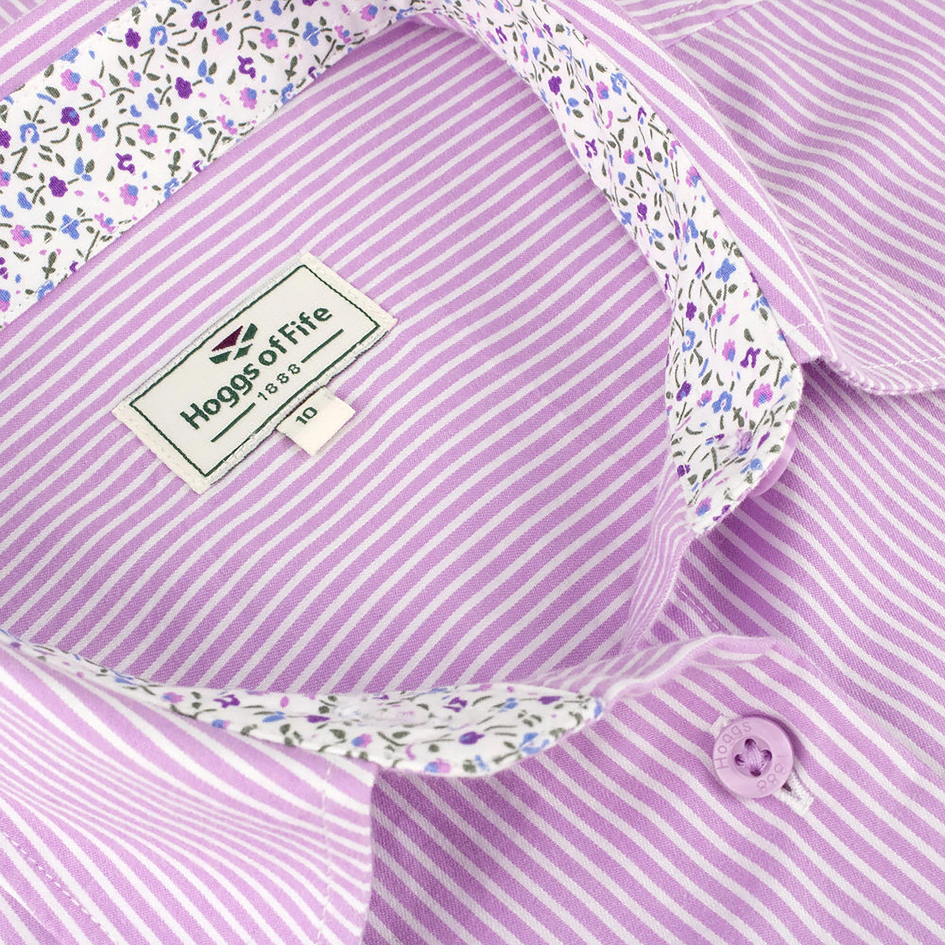 Womens Bonnie II Cotton Shirt Lavender Stripe - Image 3