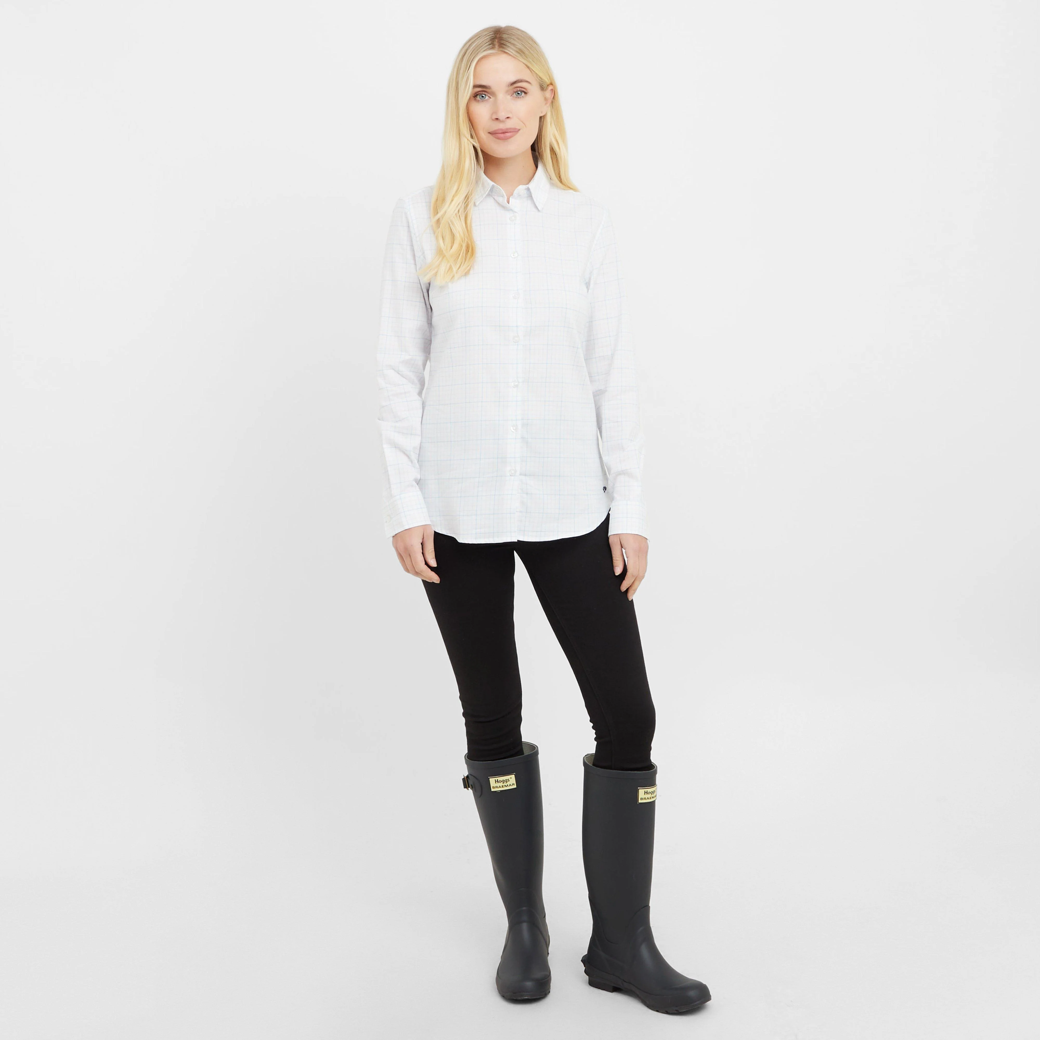 Womens Callie Twill Shirt White/Pink/Blue - Image 7