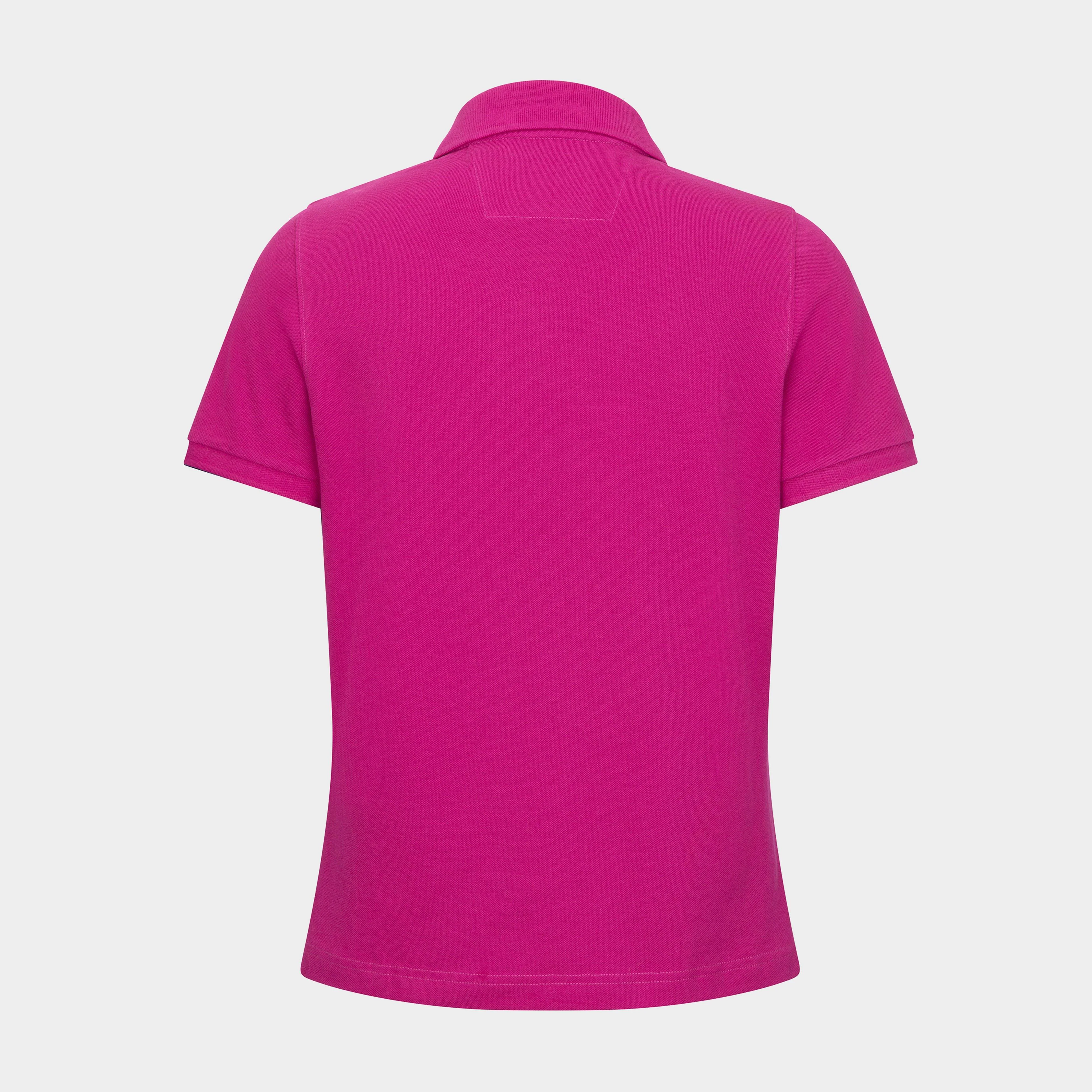 Women’s Cora Pique Polo Shirt Berry Pink - Image 2