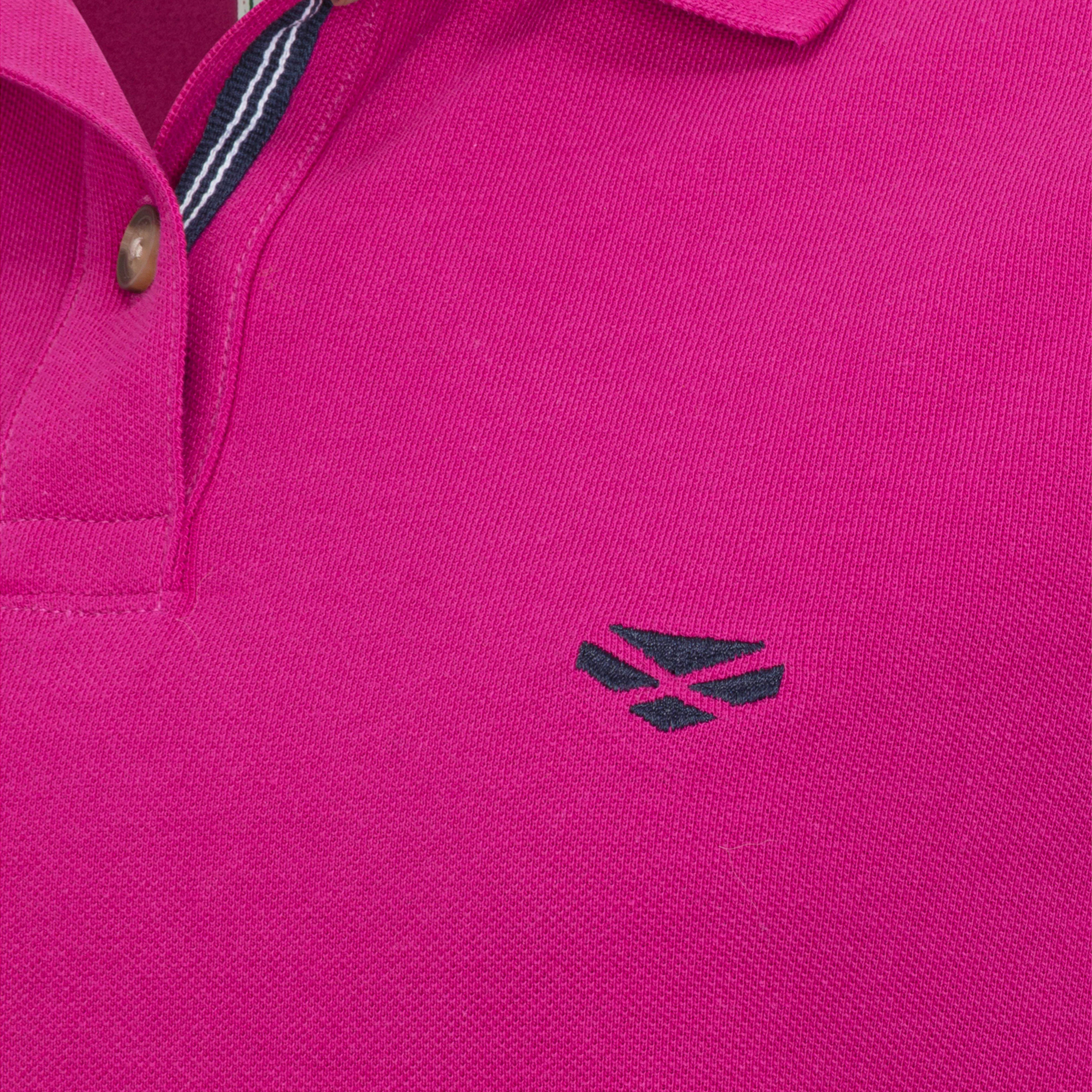Women’s Cora Pique Polo Shirt Berry Pink - Image 3