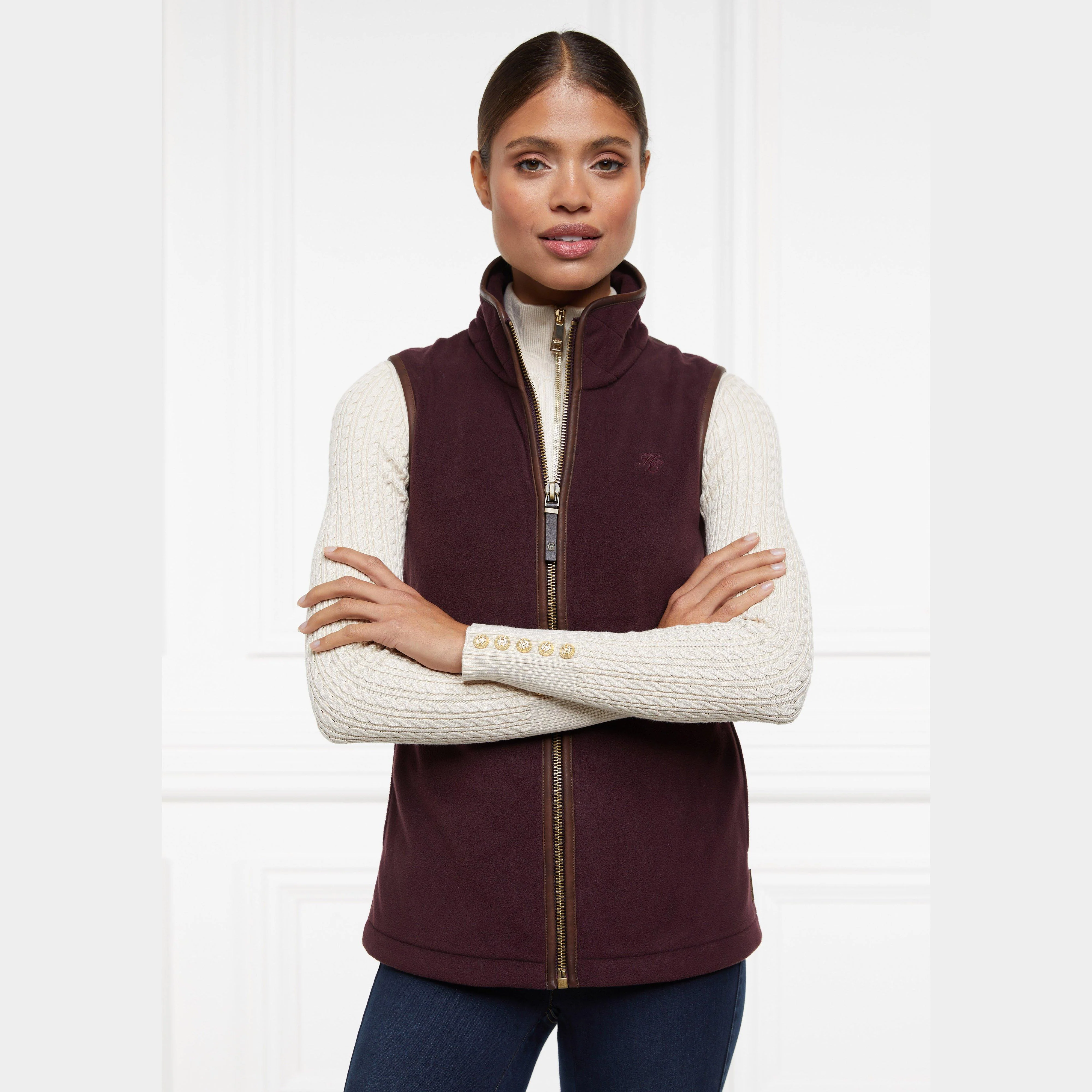 Womens Country Fleece Gilet Mulberry - Image 4