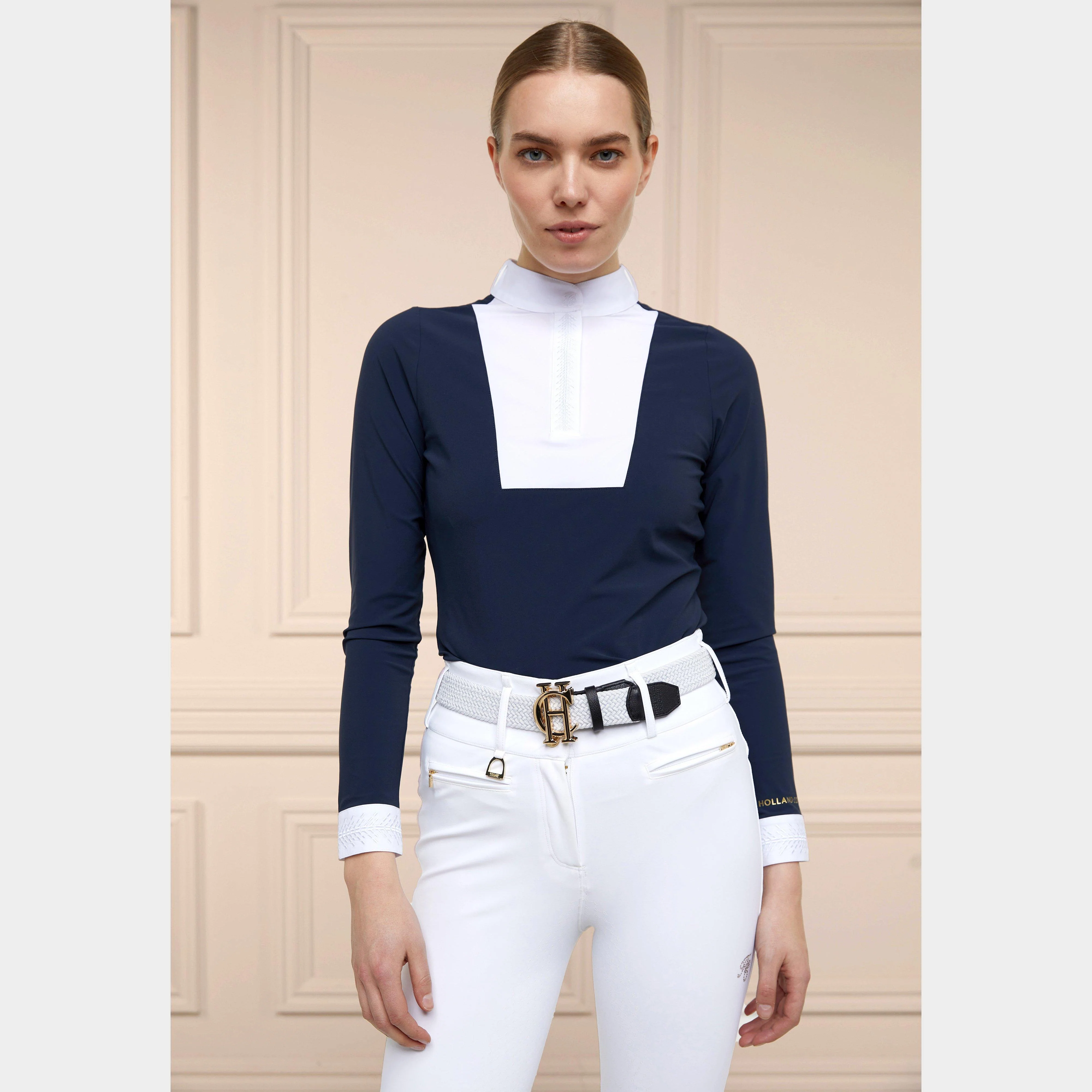 Womens Gatcombe Long Sleeve Show Shirt Ink Navy - Image 10