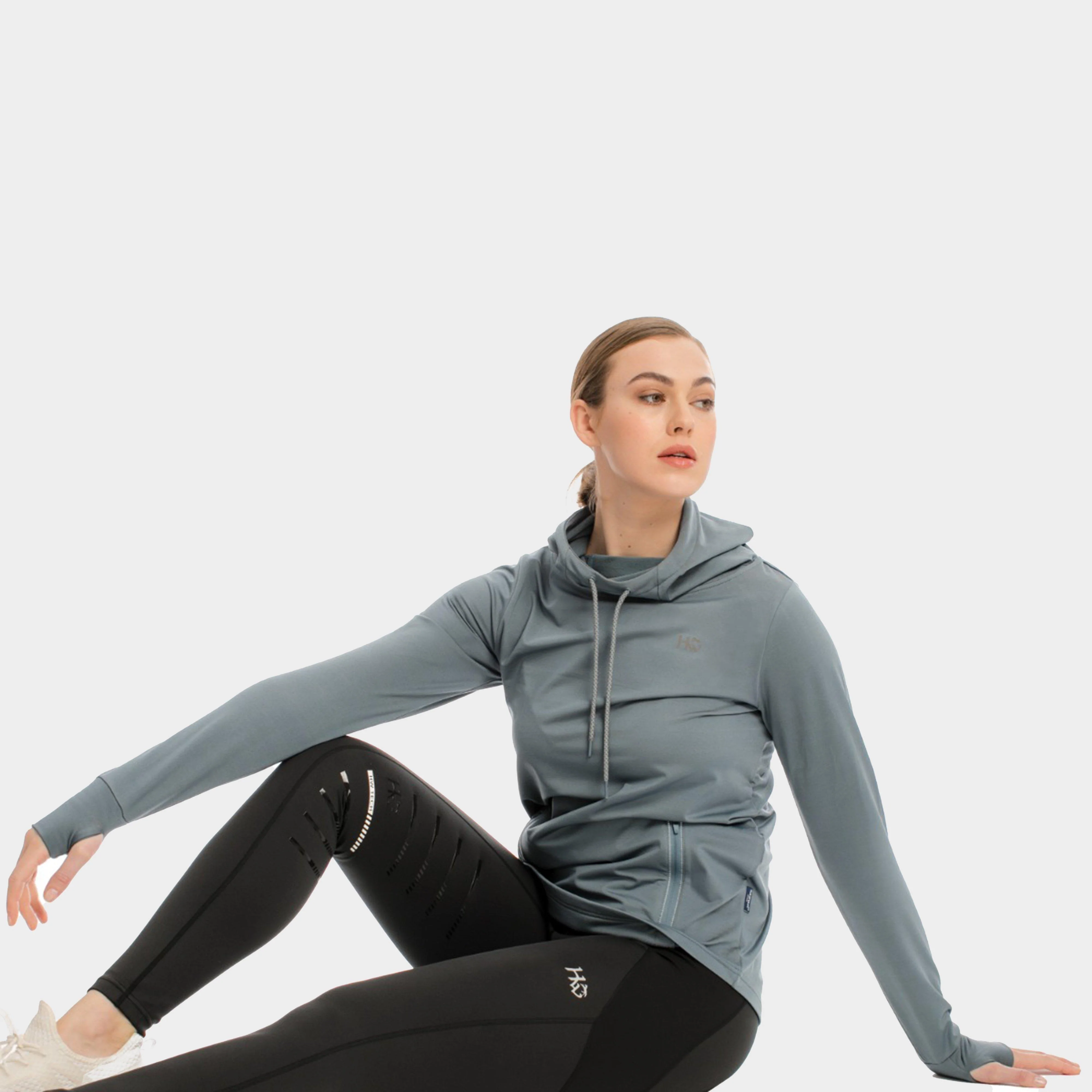 Womens Tech Hooded Fleece Grey - Image 11