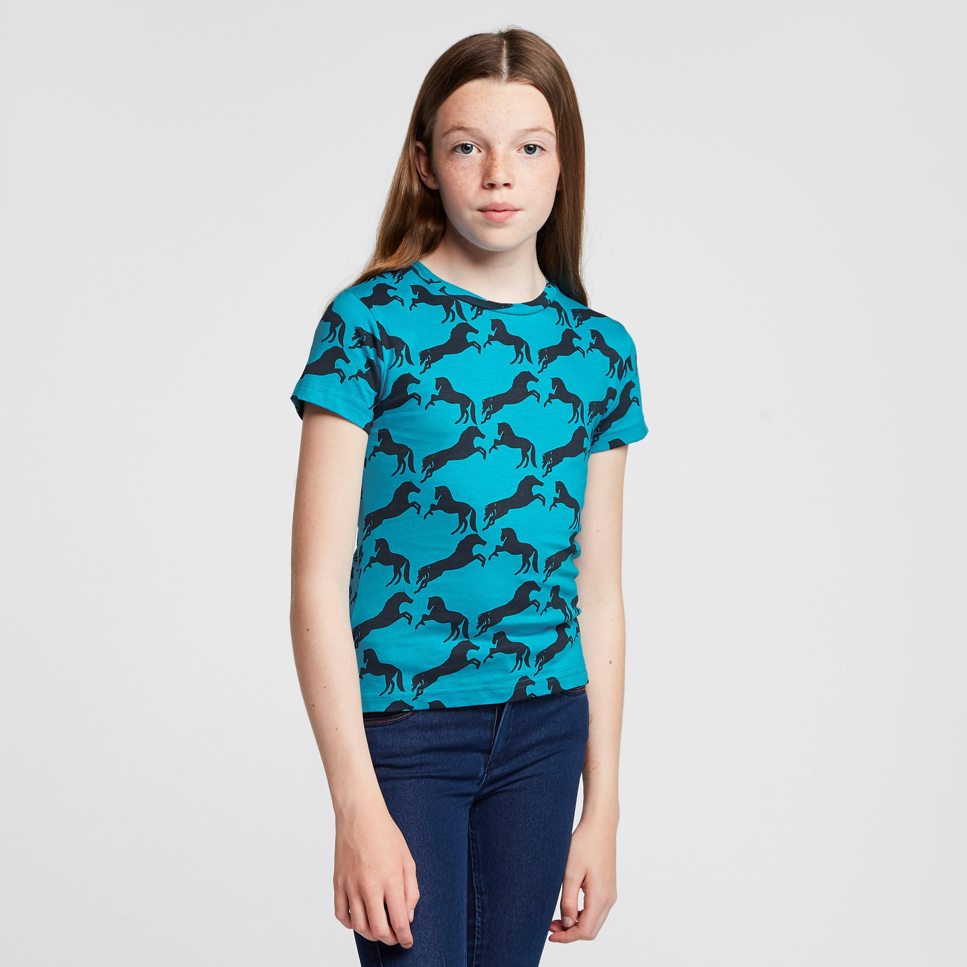 Childs Organic Micky Printed Cotton T-Shirt Hawaiian Blue