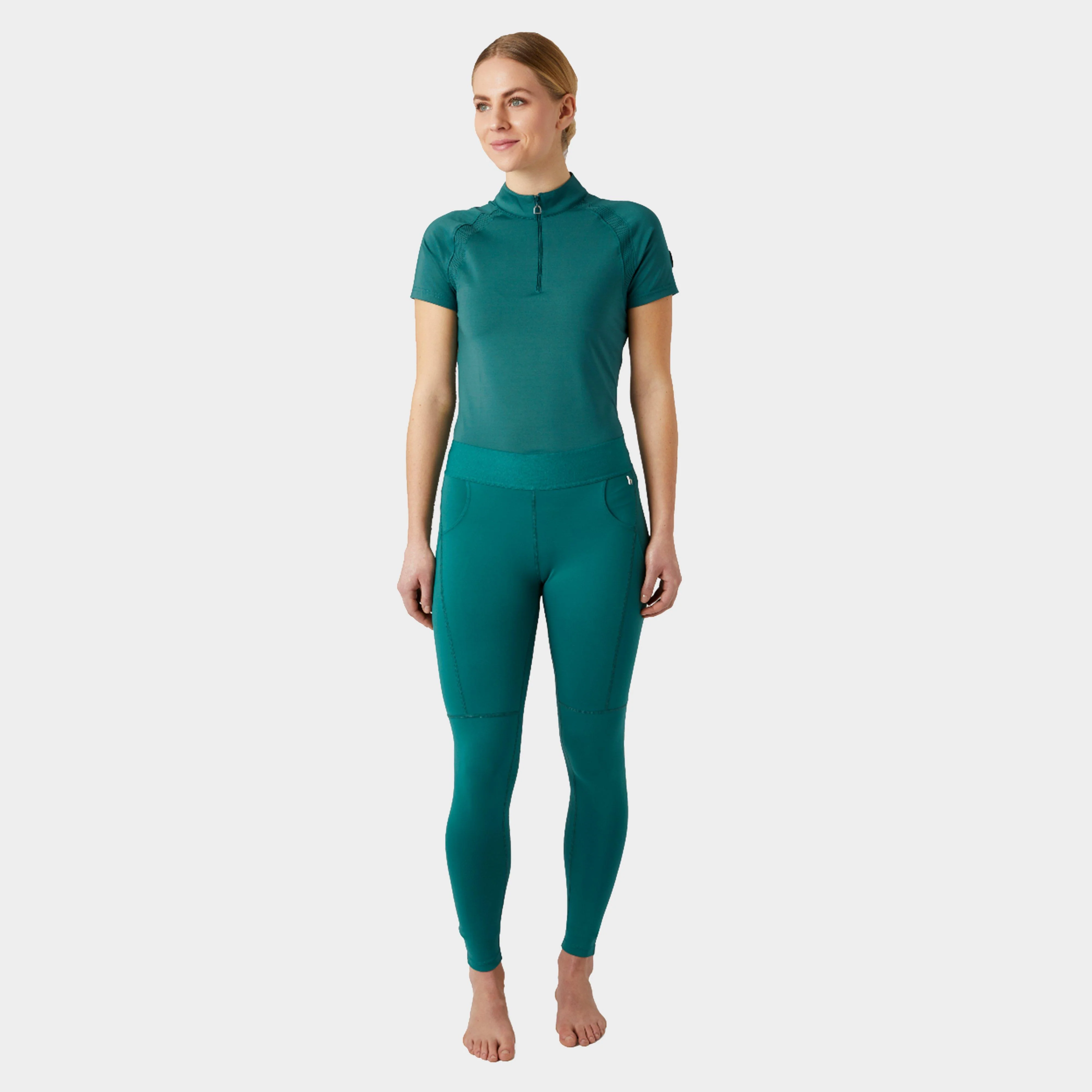 Womens Nadia Full Seat Riding Tights Storm Green - Image 5