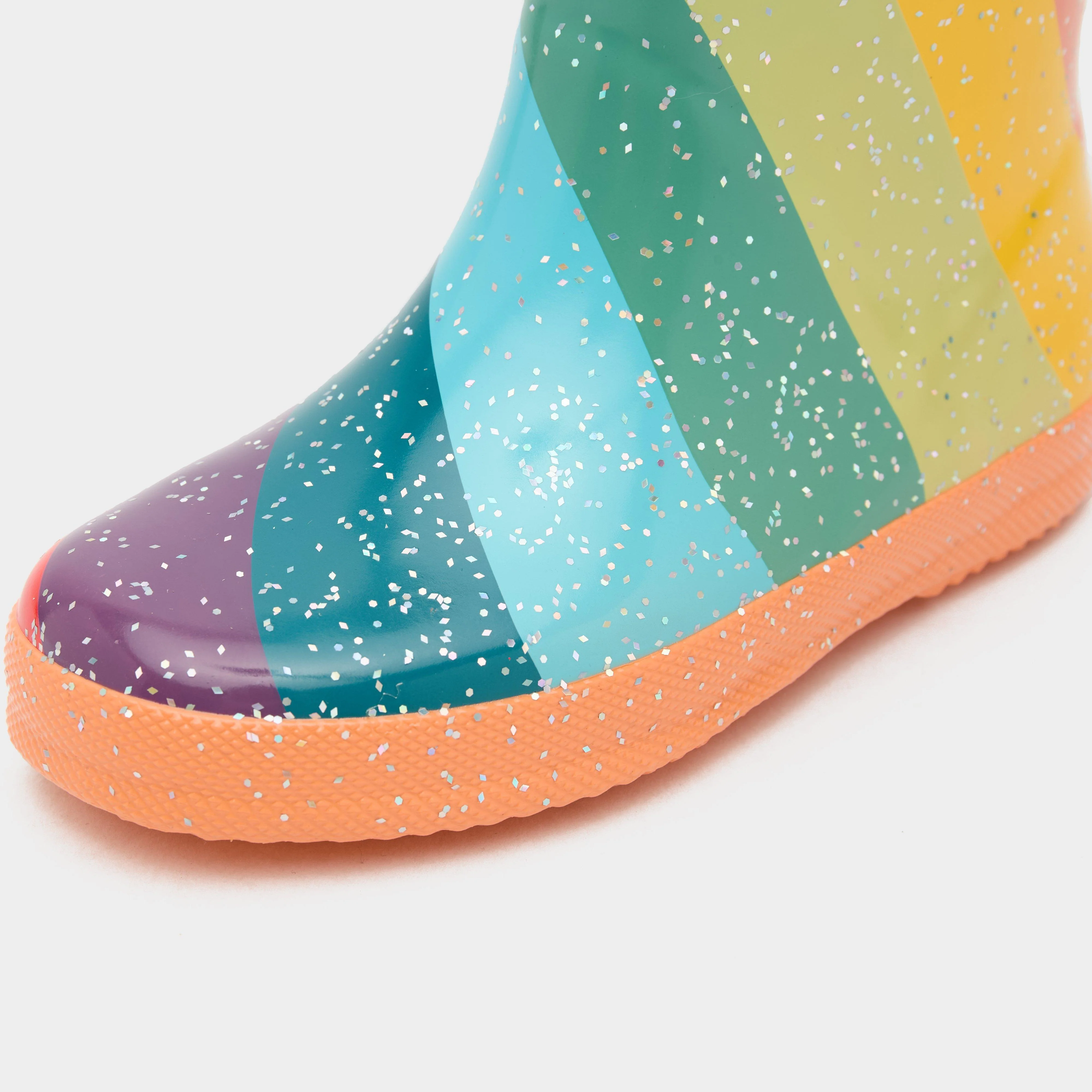 Kids First Classic Rainbow Wellington Boots Rainbow Stripe - Image 4