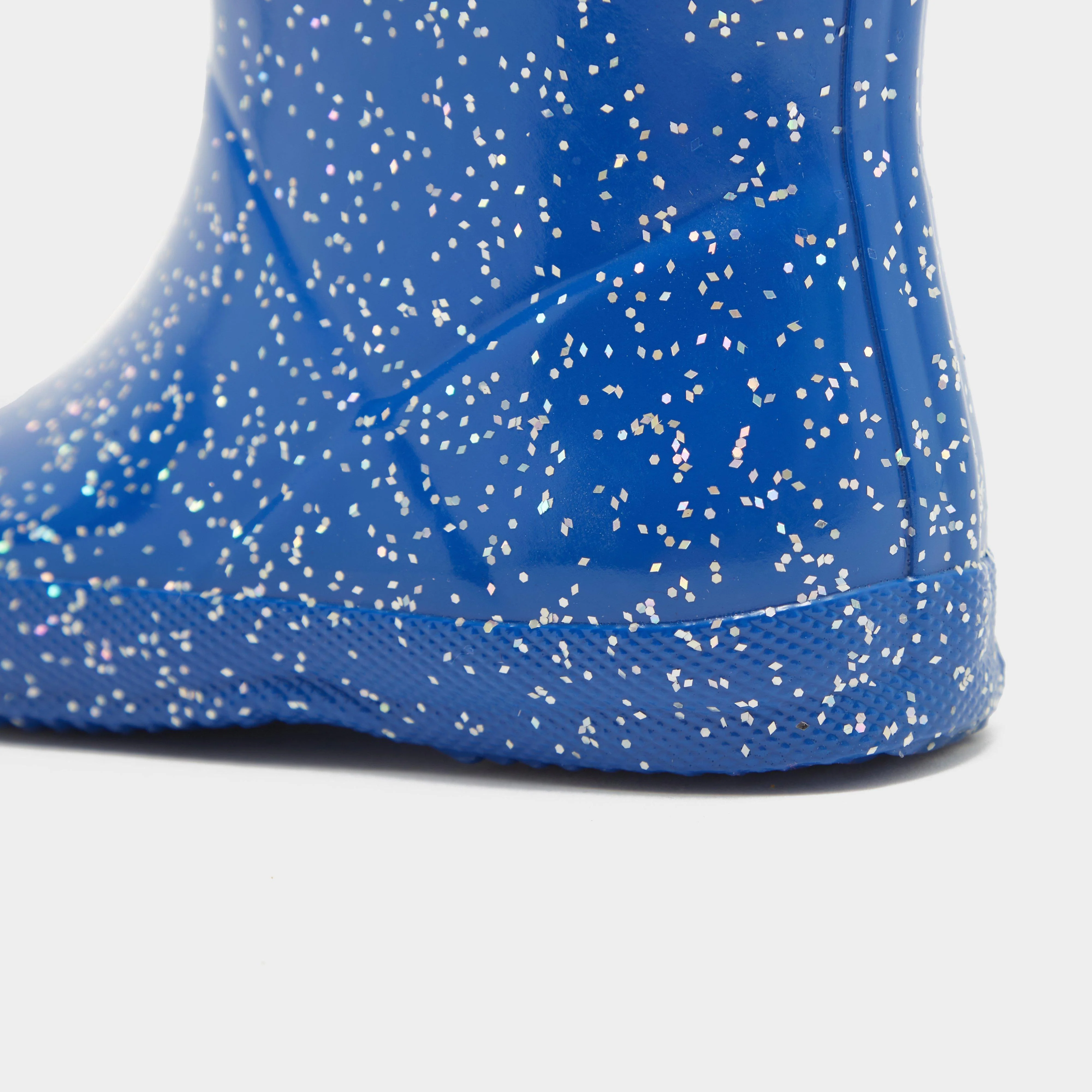 Kids Original First Giant Glitter Wellington Boots Blue - Image 6
