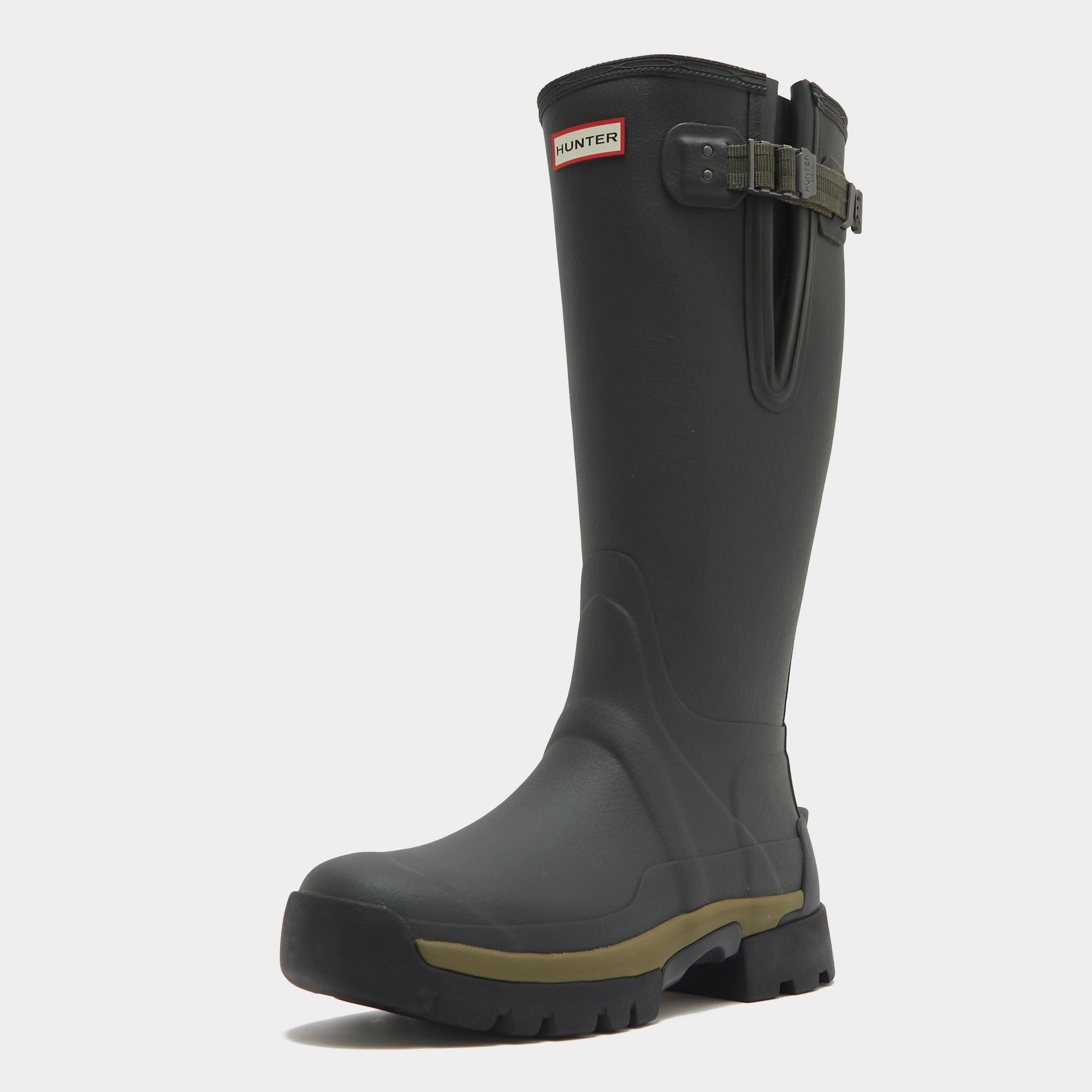 Womens Balmoral Neoprene Side Adjustable Wellington Boots Dark Olive - Image 3