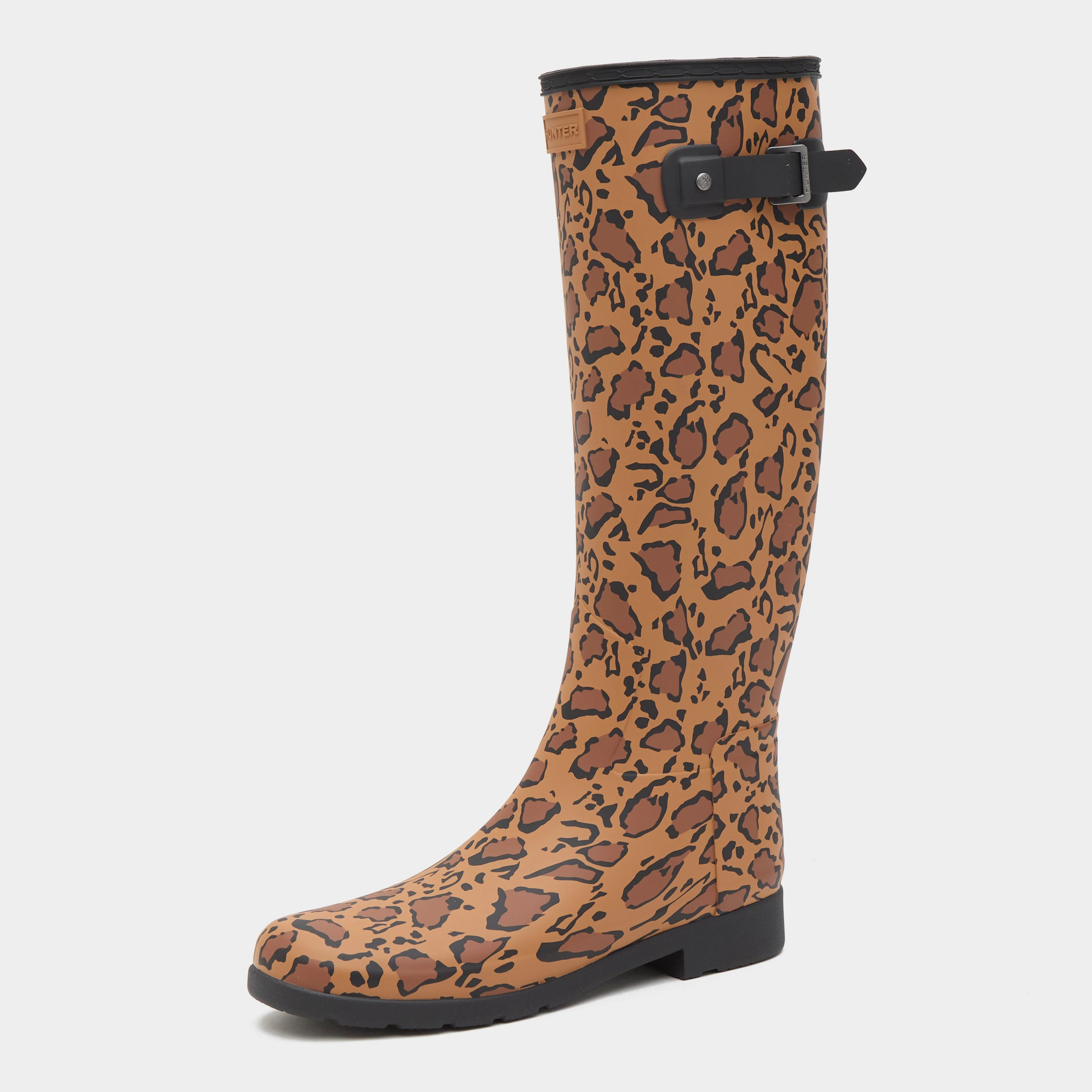 Womens Refined Tall Leopard Print Wellington Boots Rich Tan/Saddle - Image 3
