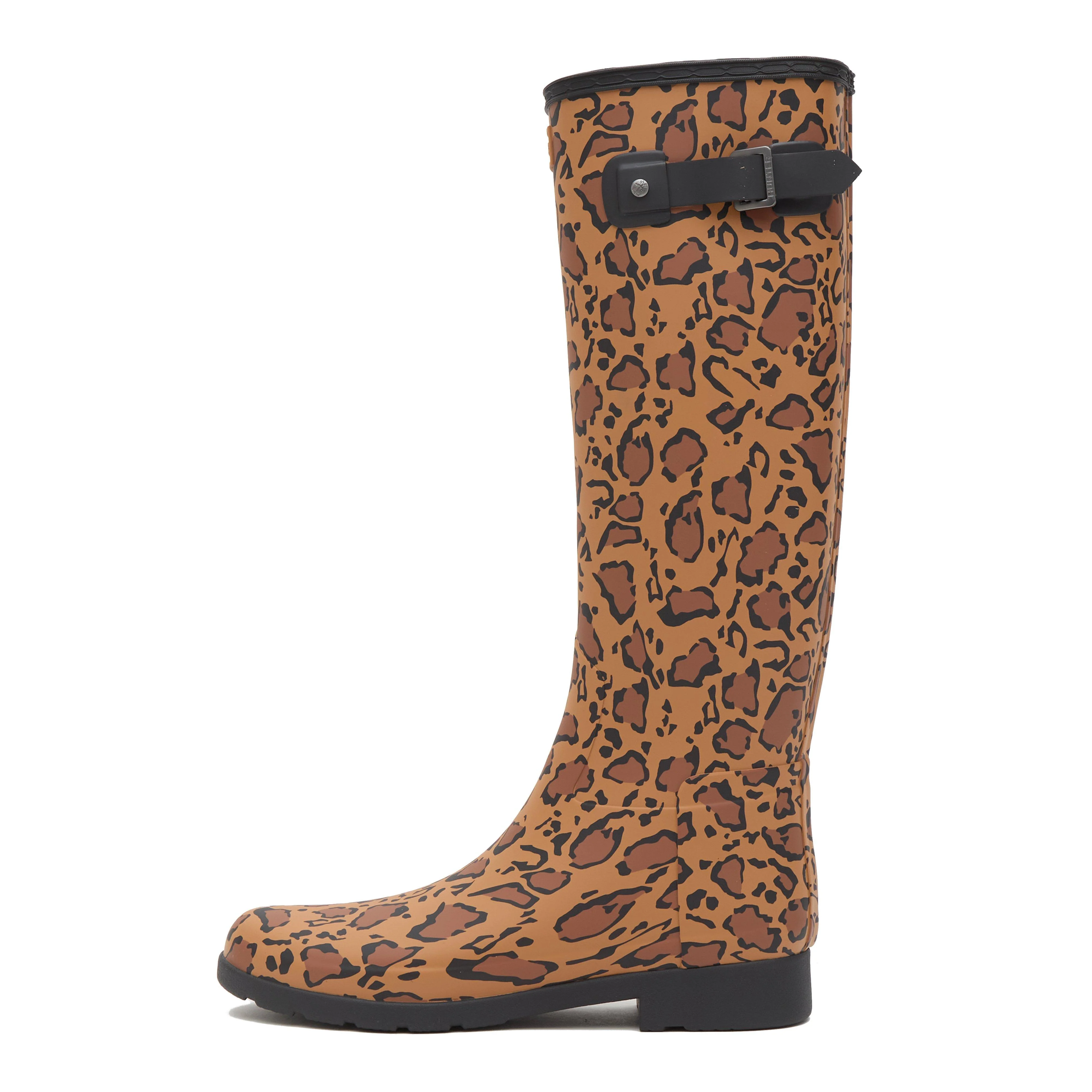 Womens Refined Tall Leopard Print Wellington Boots Rich Tan/Saddle - Image 7
