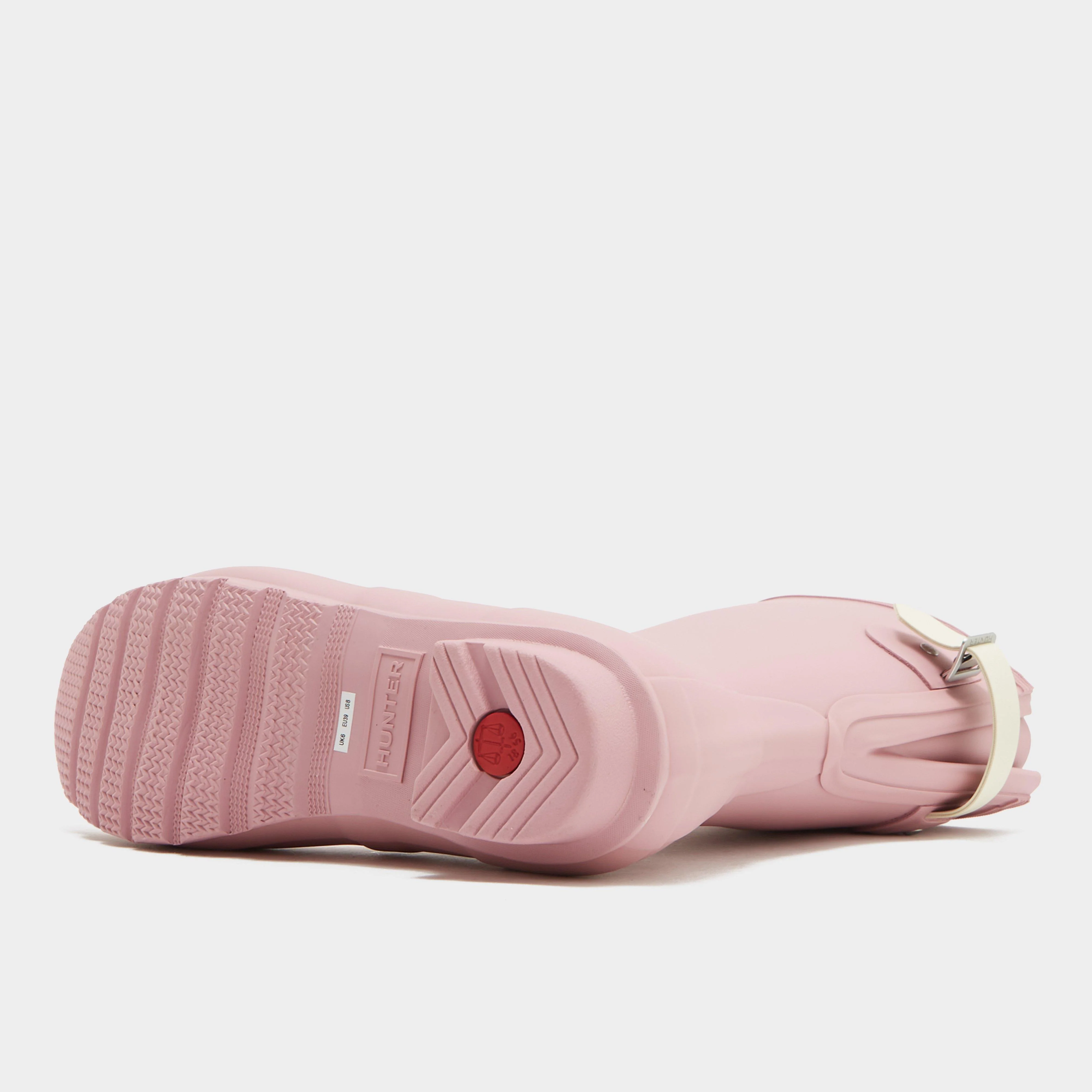 Womens Short Back Adjustable Wellington Boots Pink - Image 2