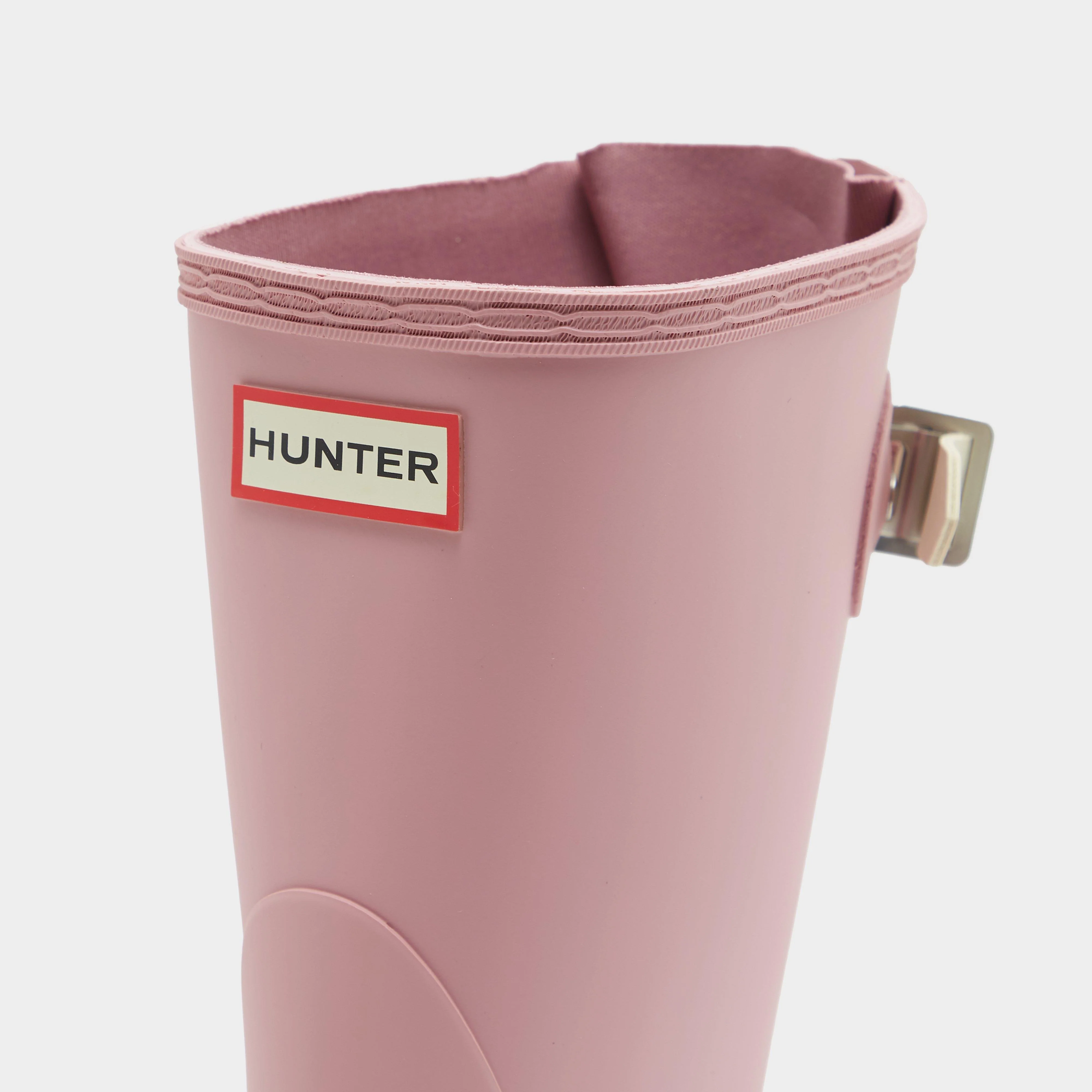 Womens Short Back Adjustable Wellington Boots Pink - Image 4