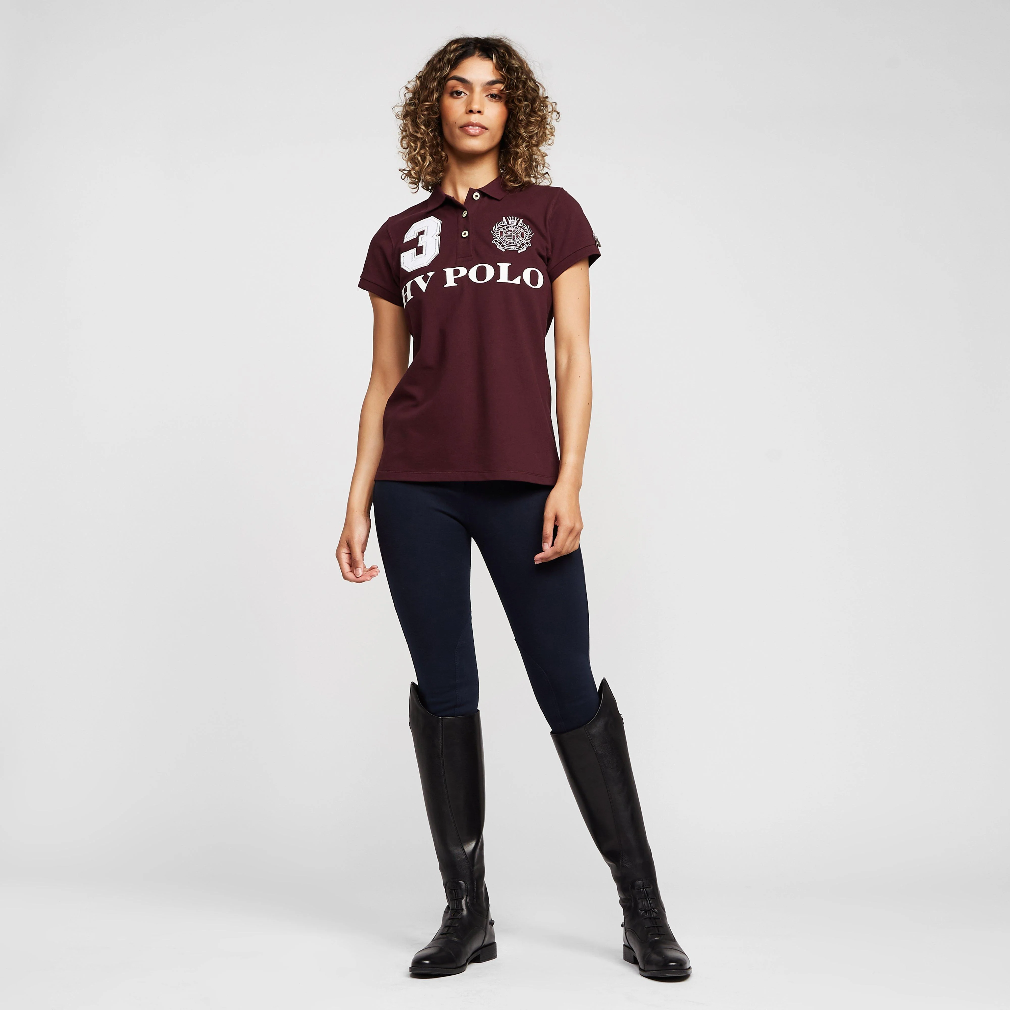 Womens Favouritas EQ Polo Shirt Deep Berry Red - Image 3