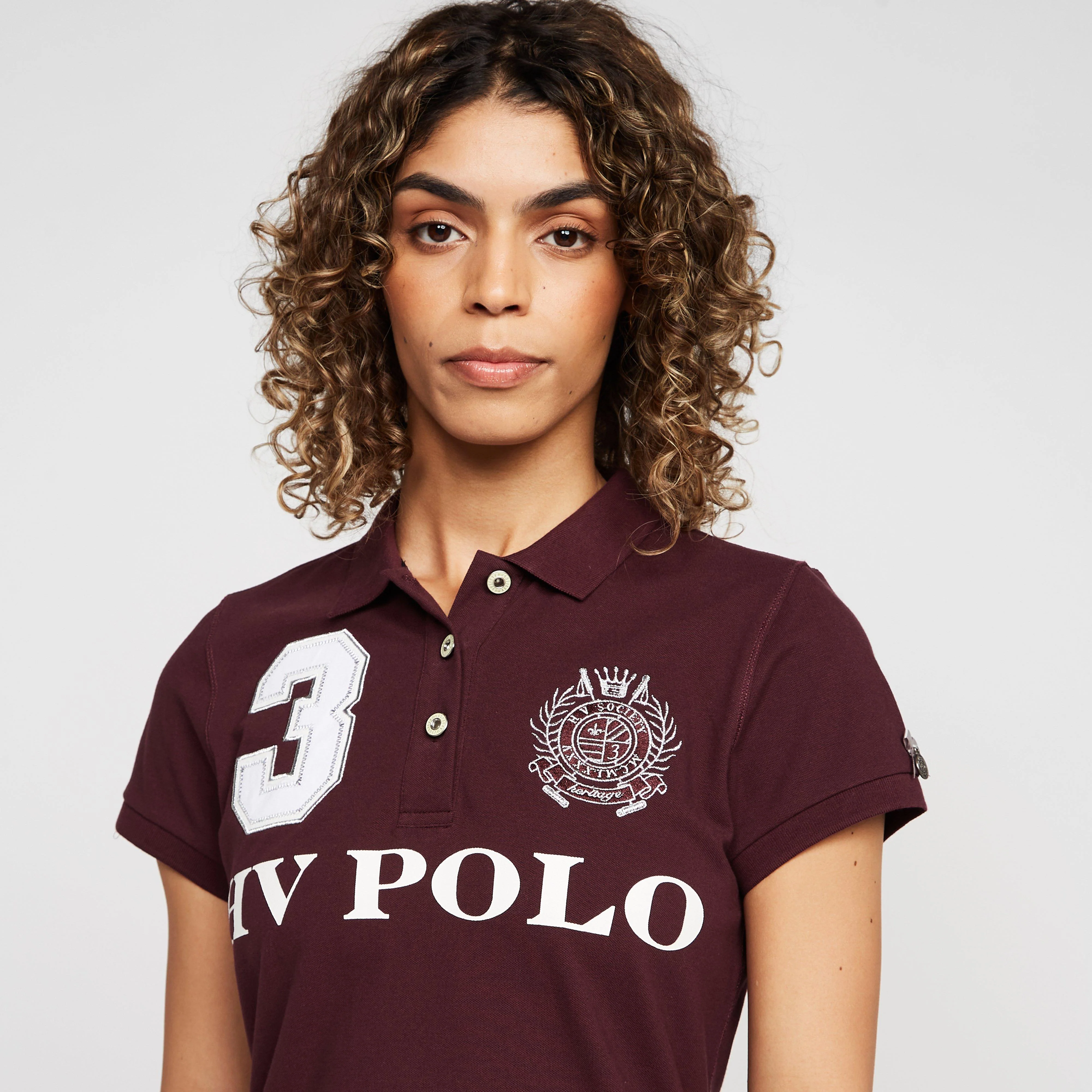 Womens Favouritas EQ Polo Shirt Deep Berry Red - Image 4