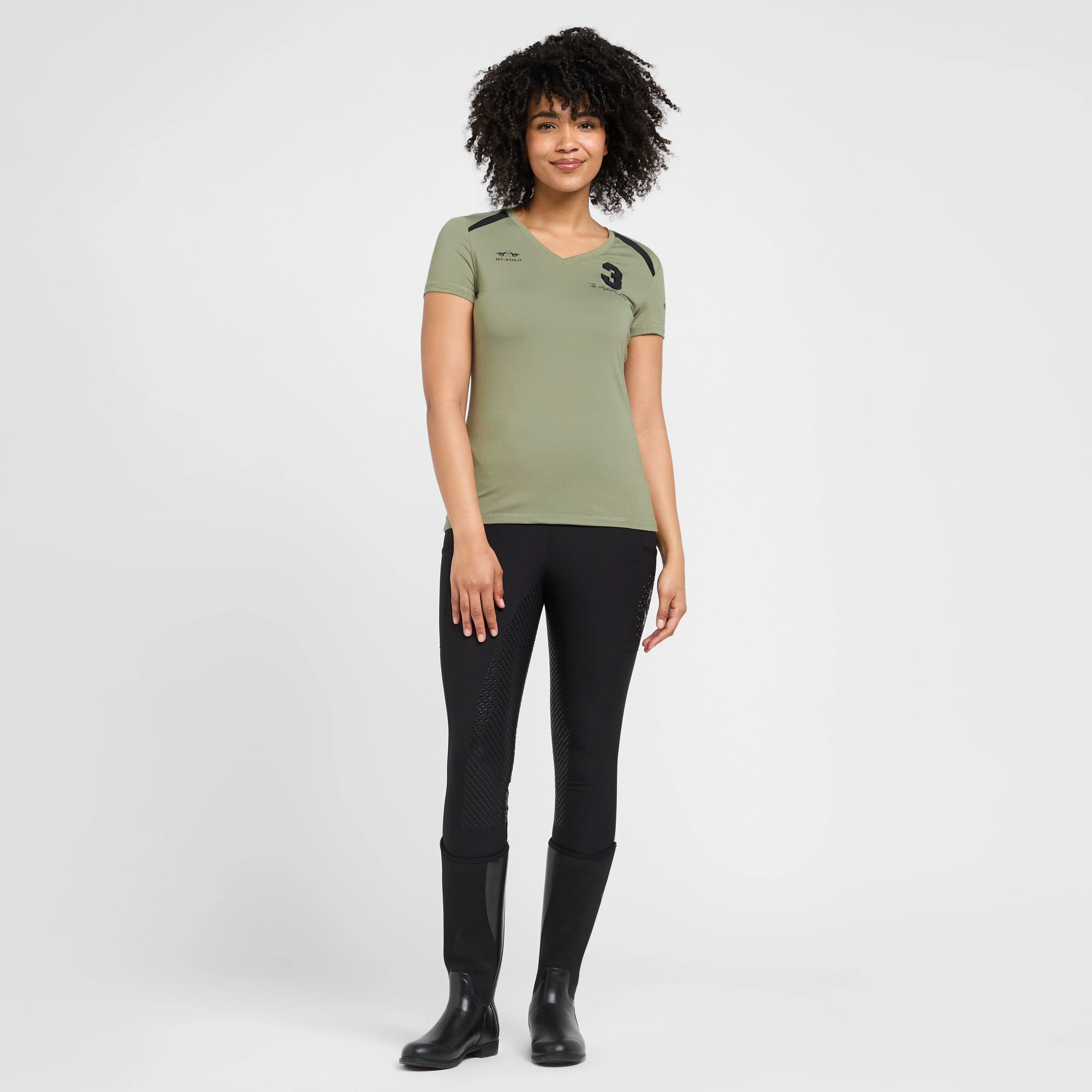 Womens Favouritas Tech T-Shirt Oil Green - Image 3