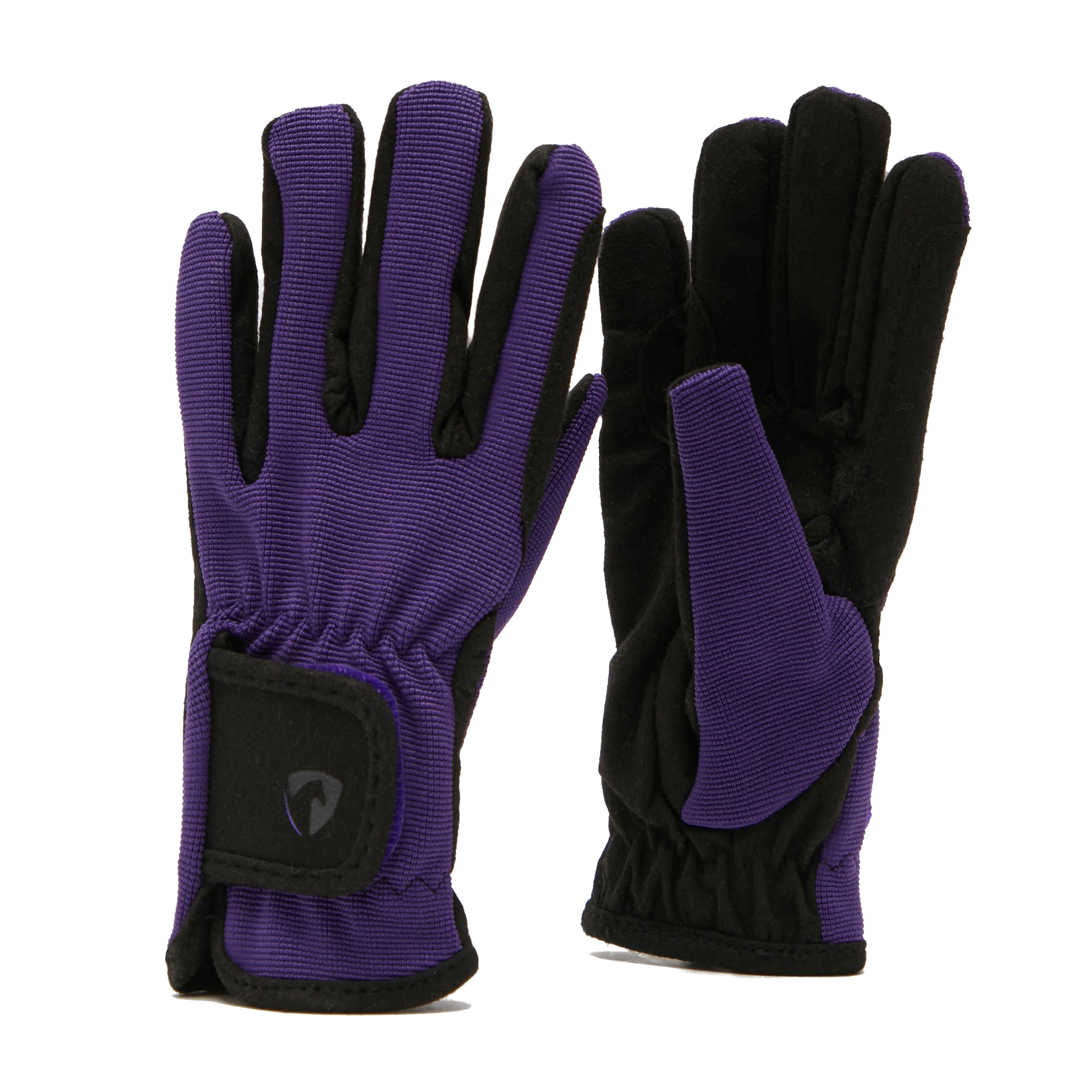 Hy5 Childs Everyday Two Tone Riding Gloves Black/Purple - Image 4
