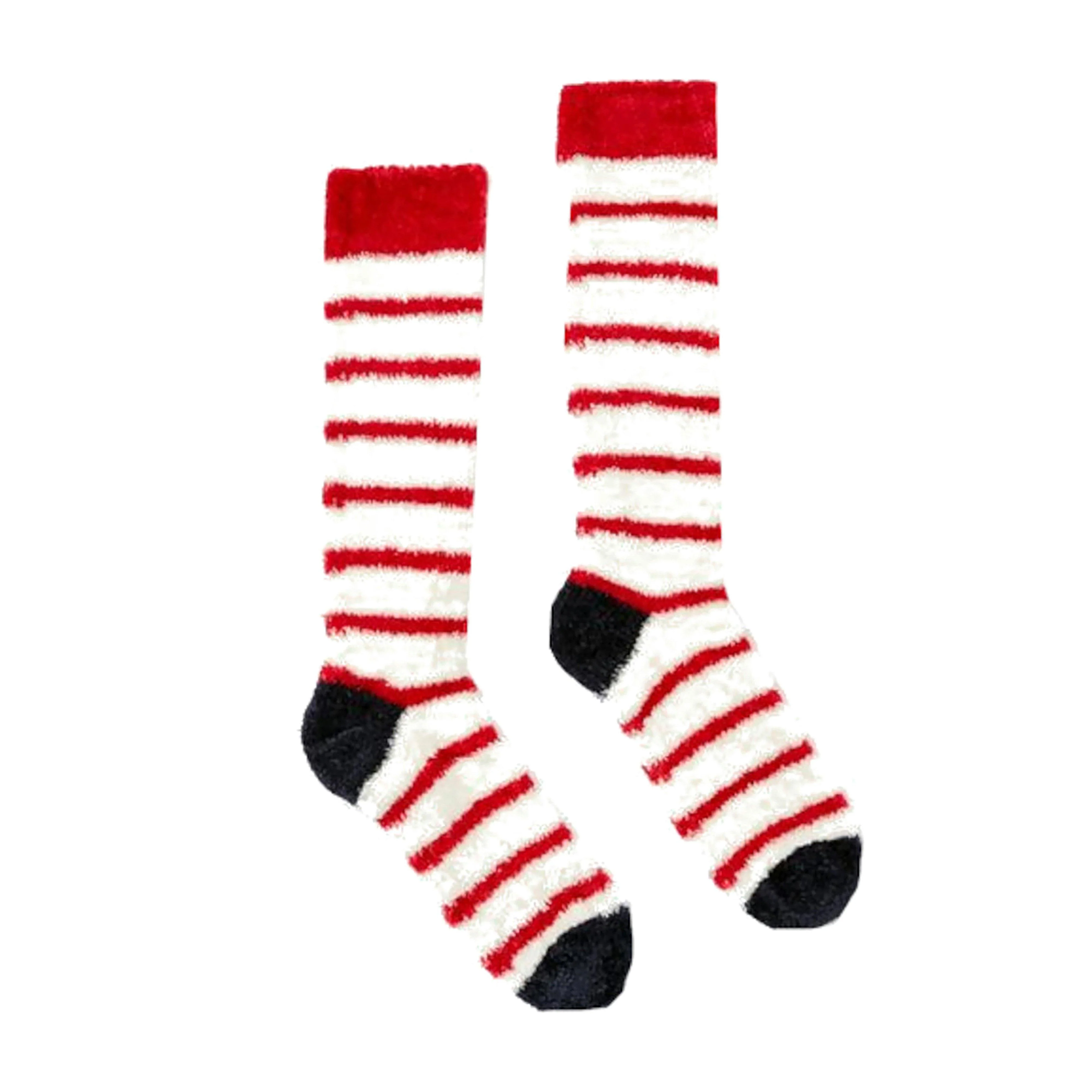 Fab Fluffy Socks Cream Stripe - Image 4