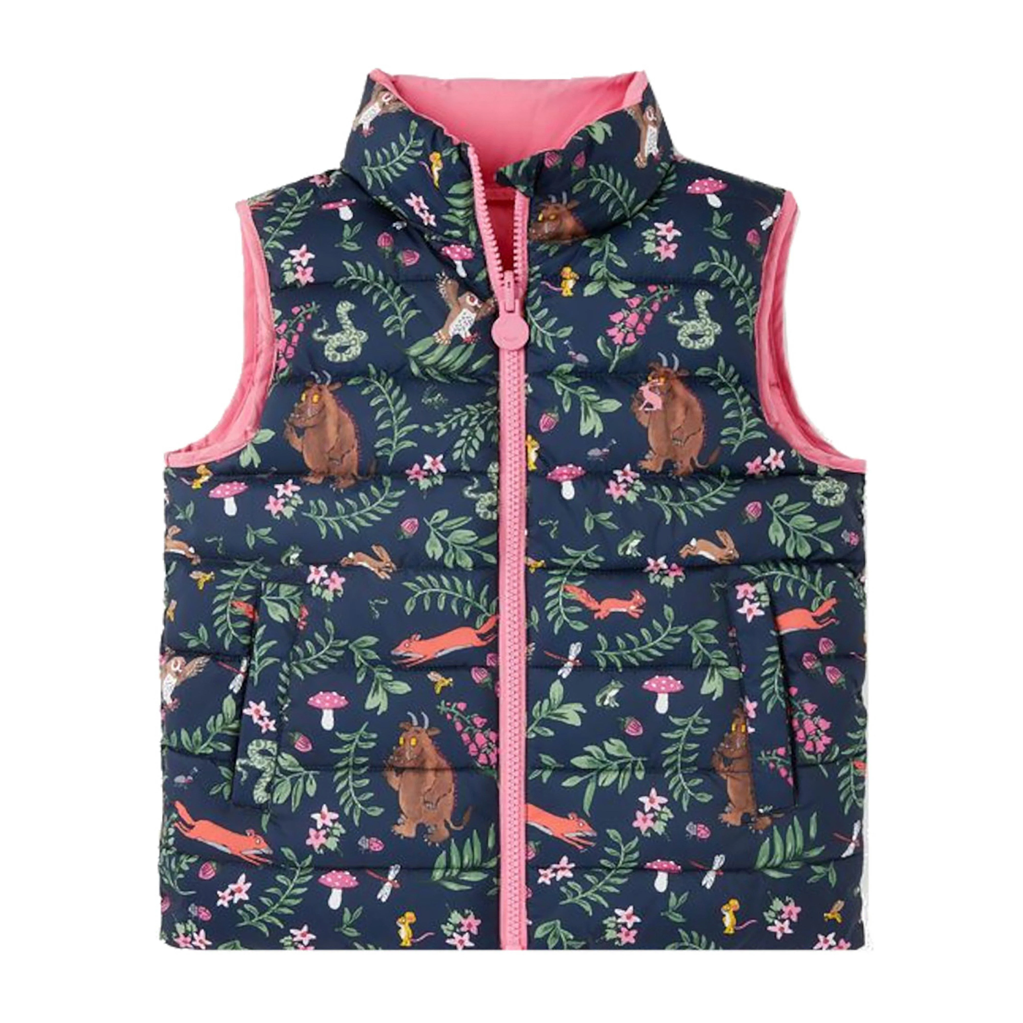 Gruffalo Flip It Reversable Gilet Gruffalo Blue Floral - Image 7