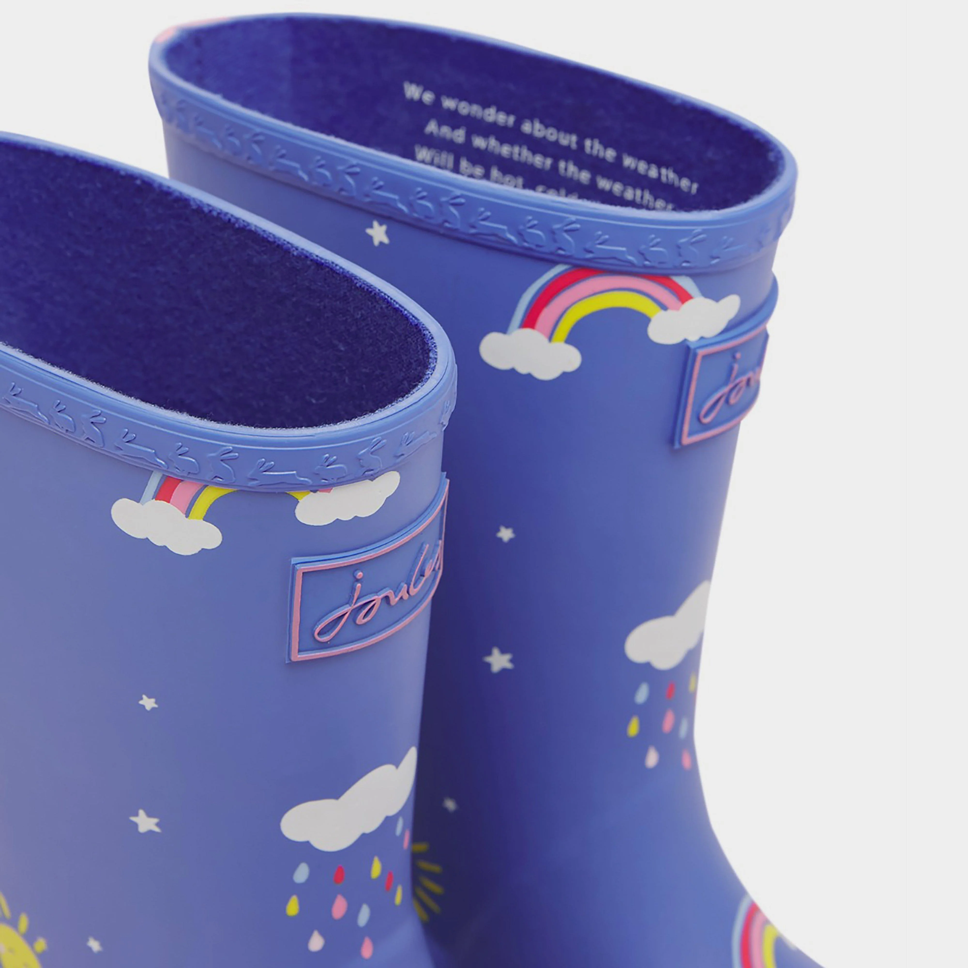 Junior Roll Up Wellies Blue Clouds - Image 5