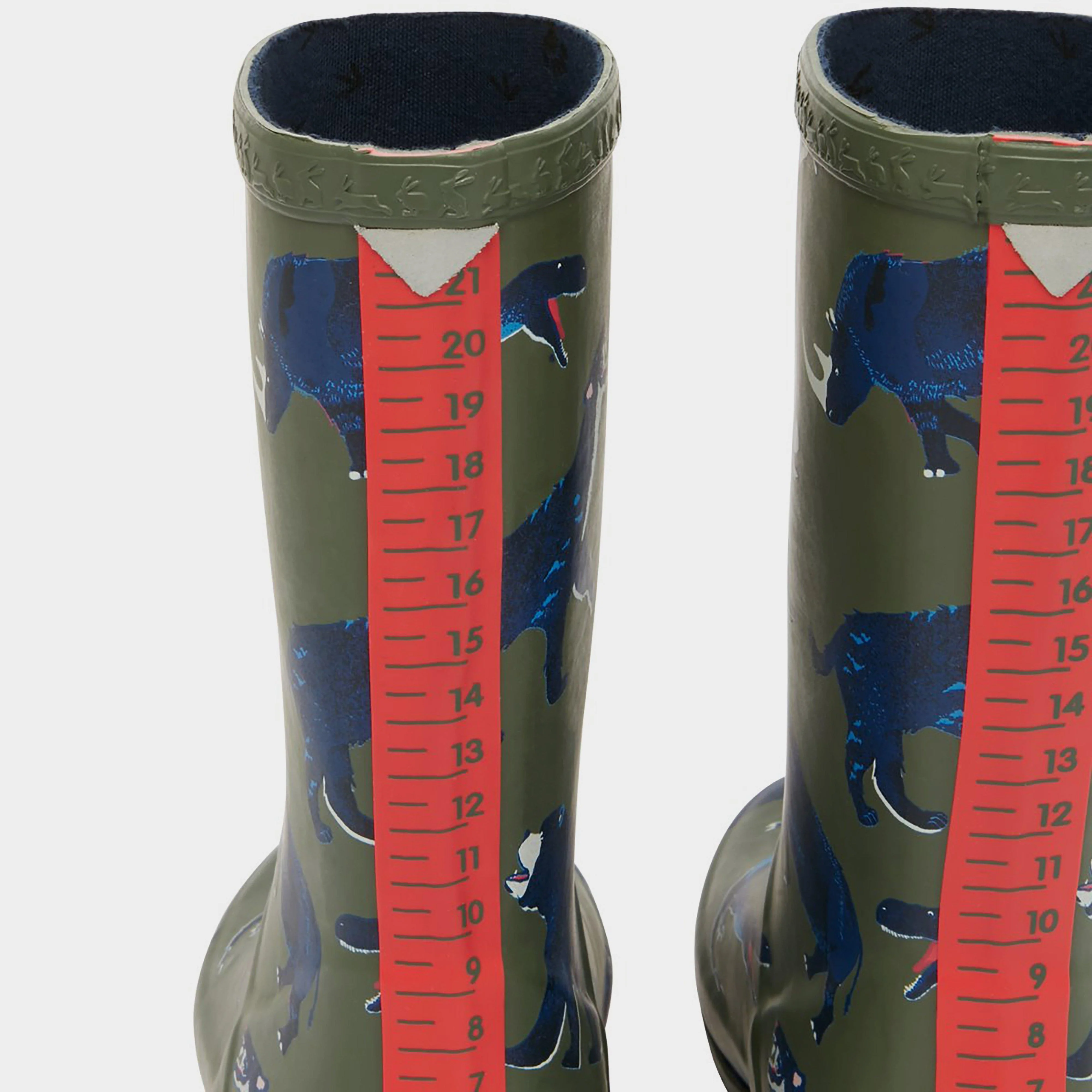 Kids Roll Up Wellies Green Animal - Image 6