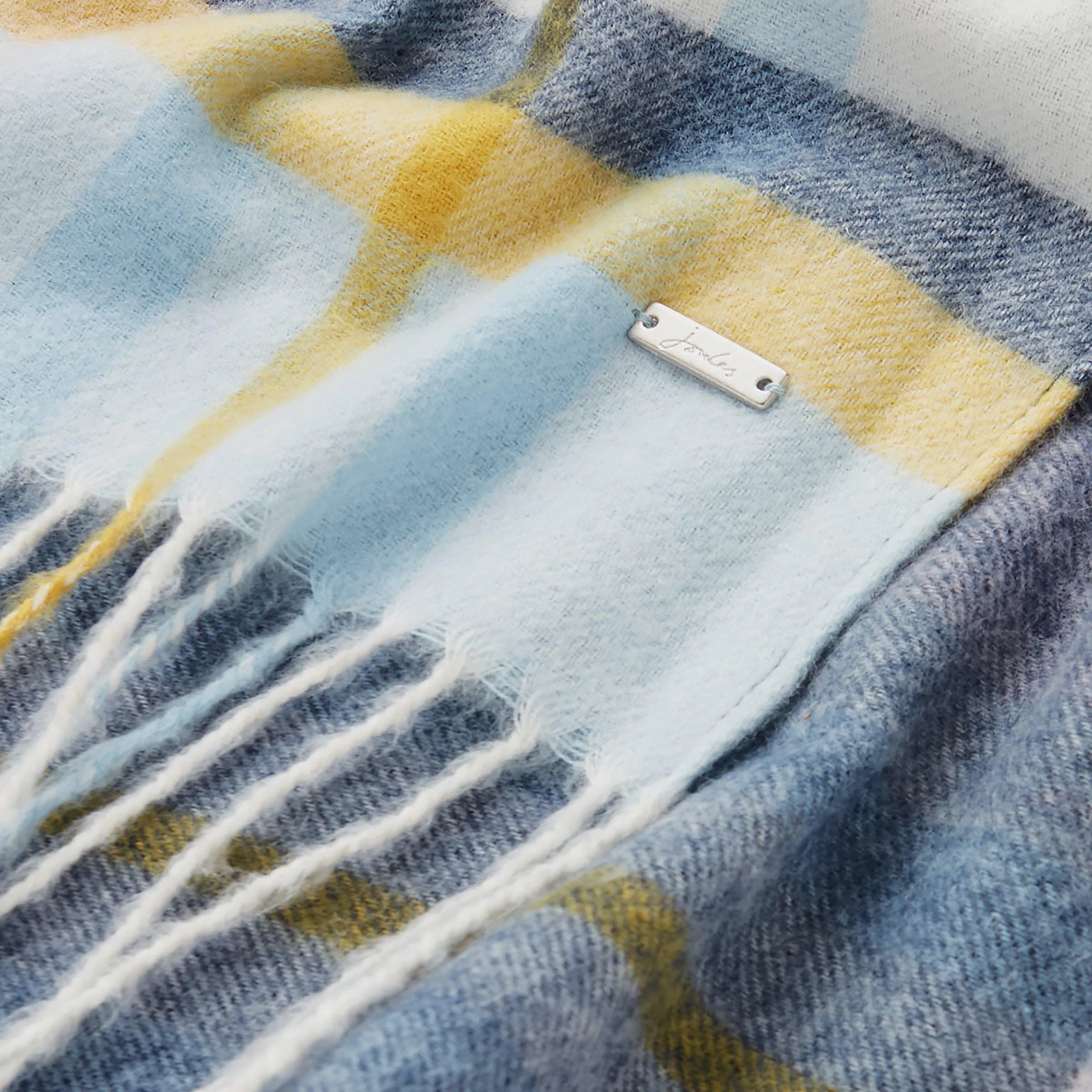 Ladies Bracken Scarf Pink Blue Check - Image 3