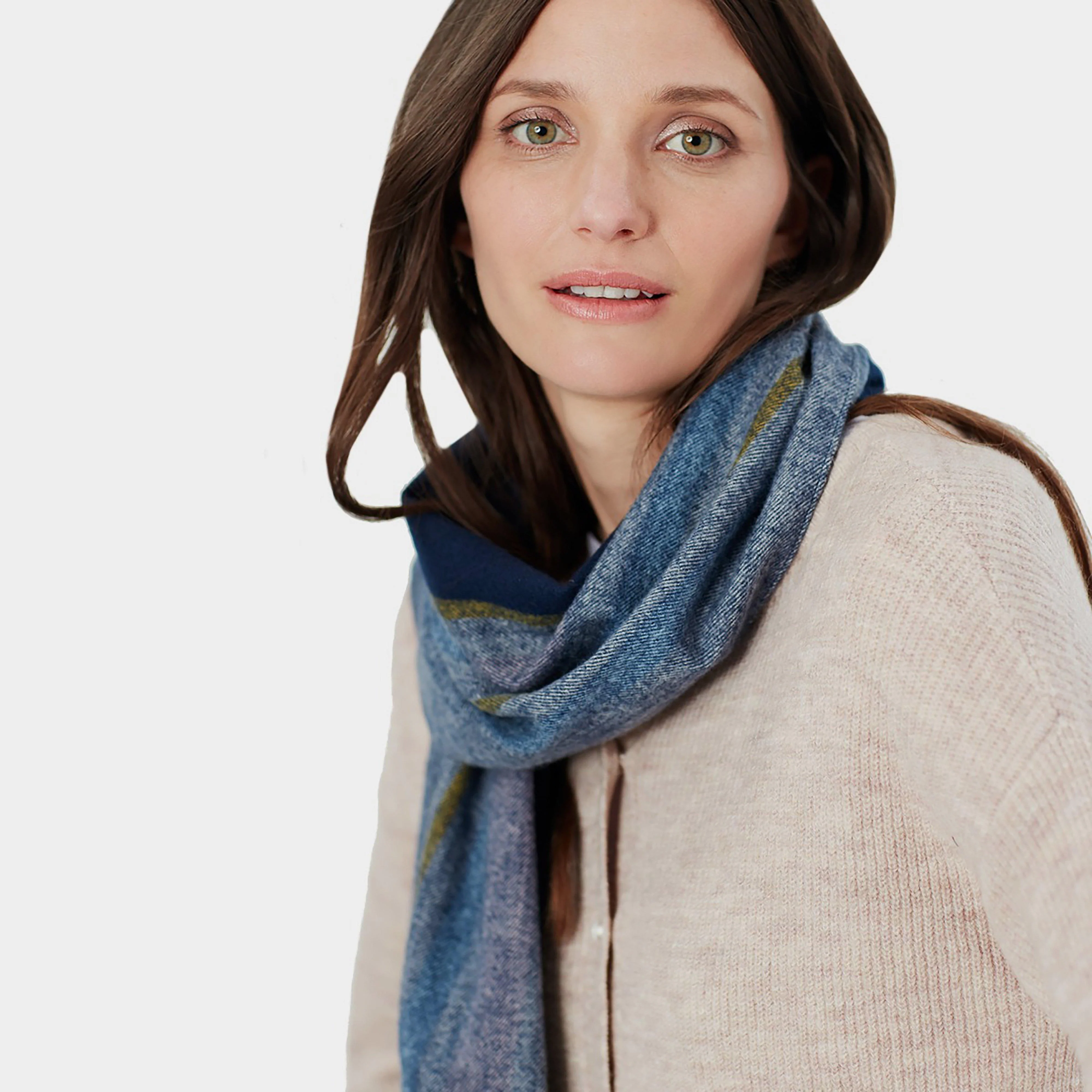 Ladies Bracken Scarf Pink Blue Check - Image 4