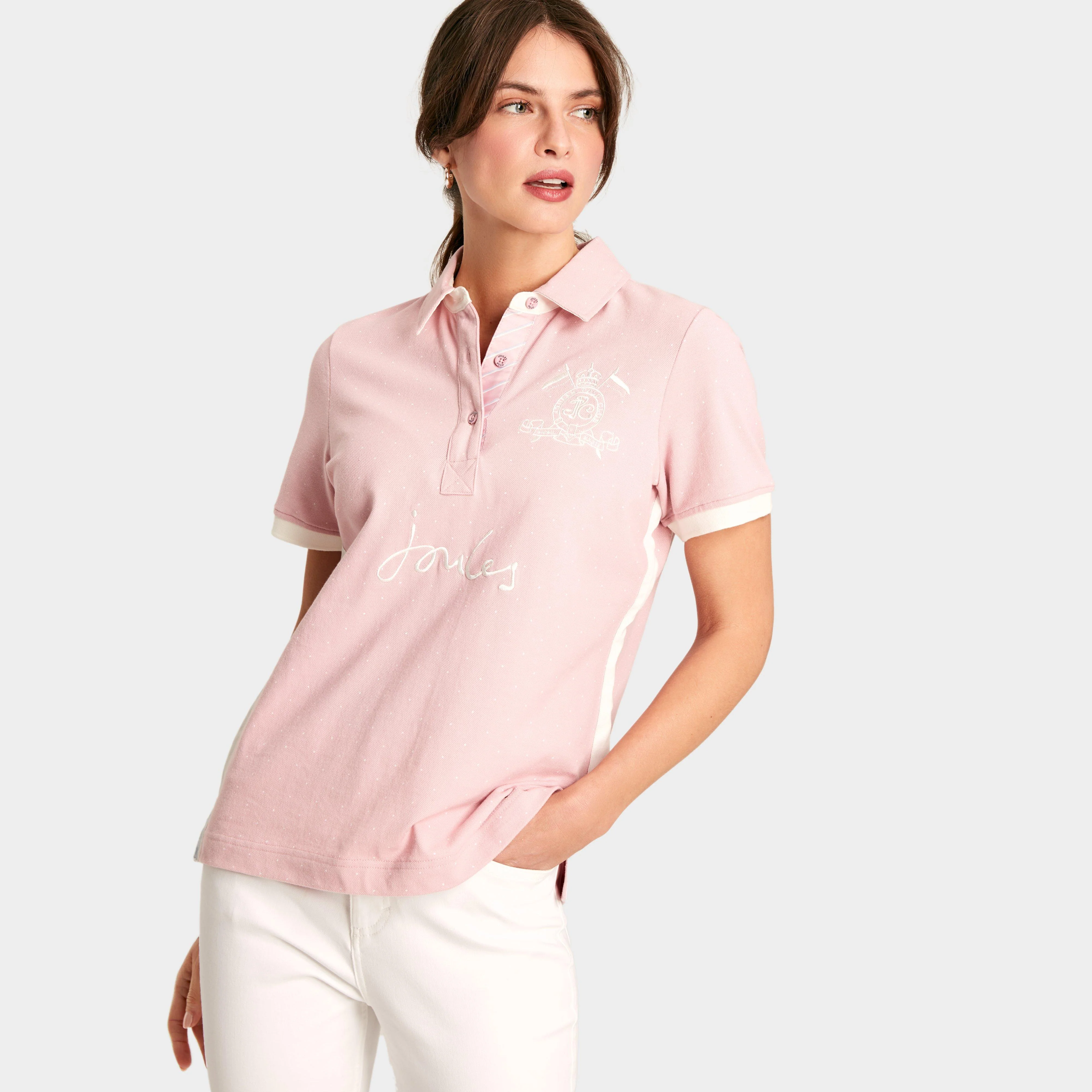 Womens Beaufort Short Sleeve Cotton Polo Shirt Pink