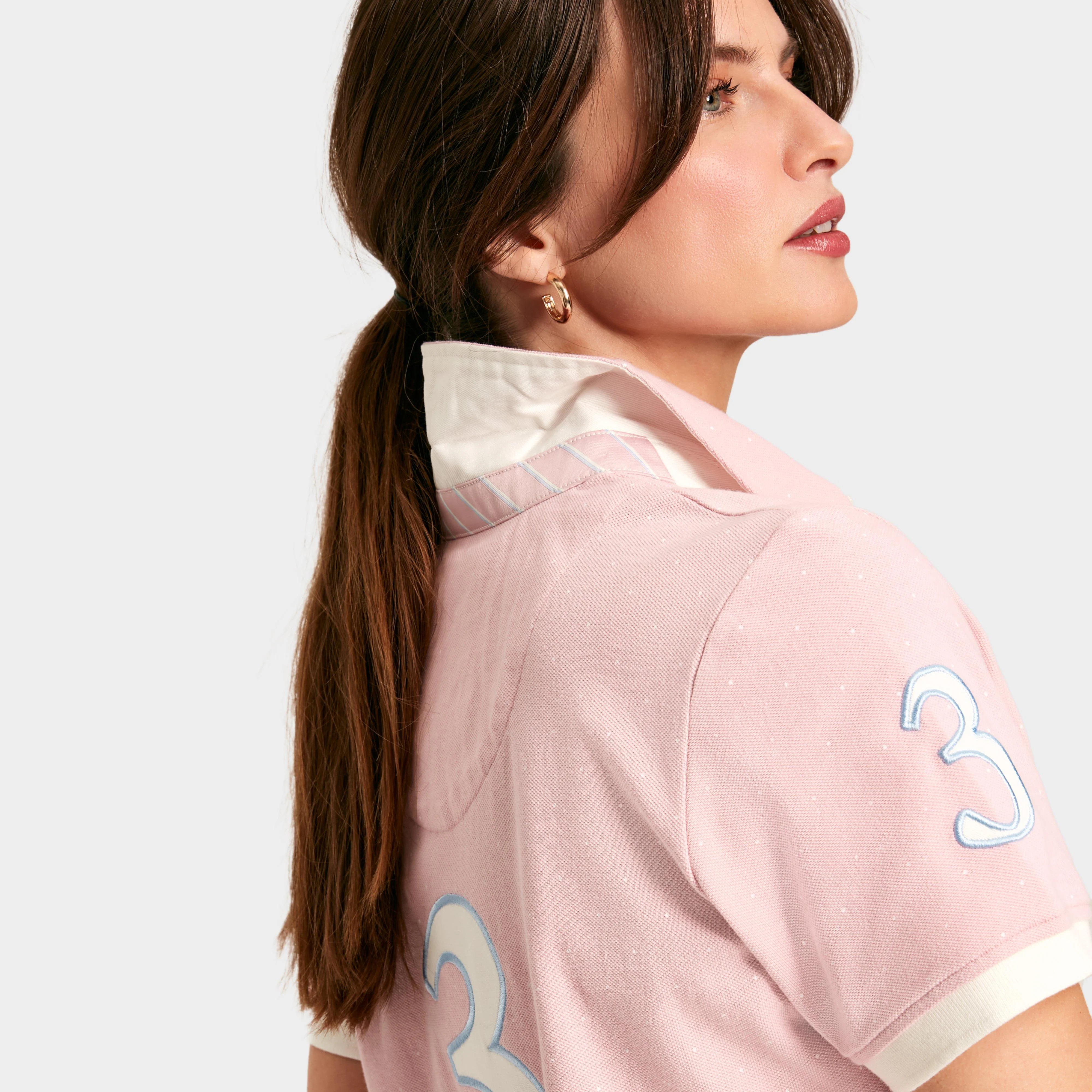 Womens Beaufort Short Sleeve Cotton Polo Shirt Pink - Image 4