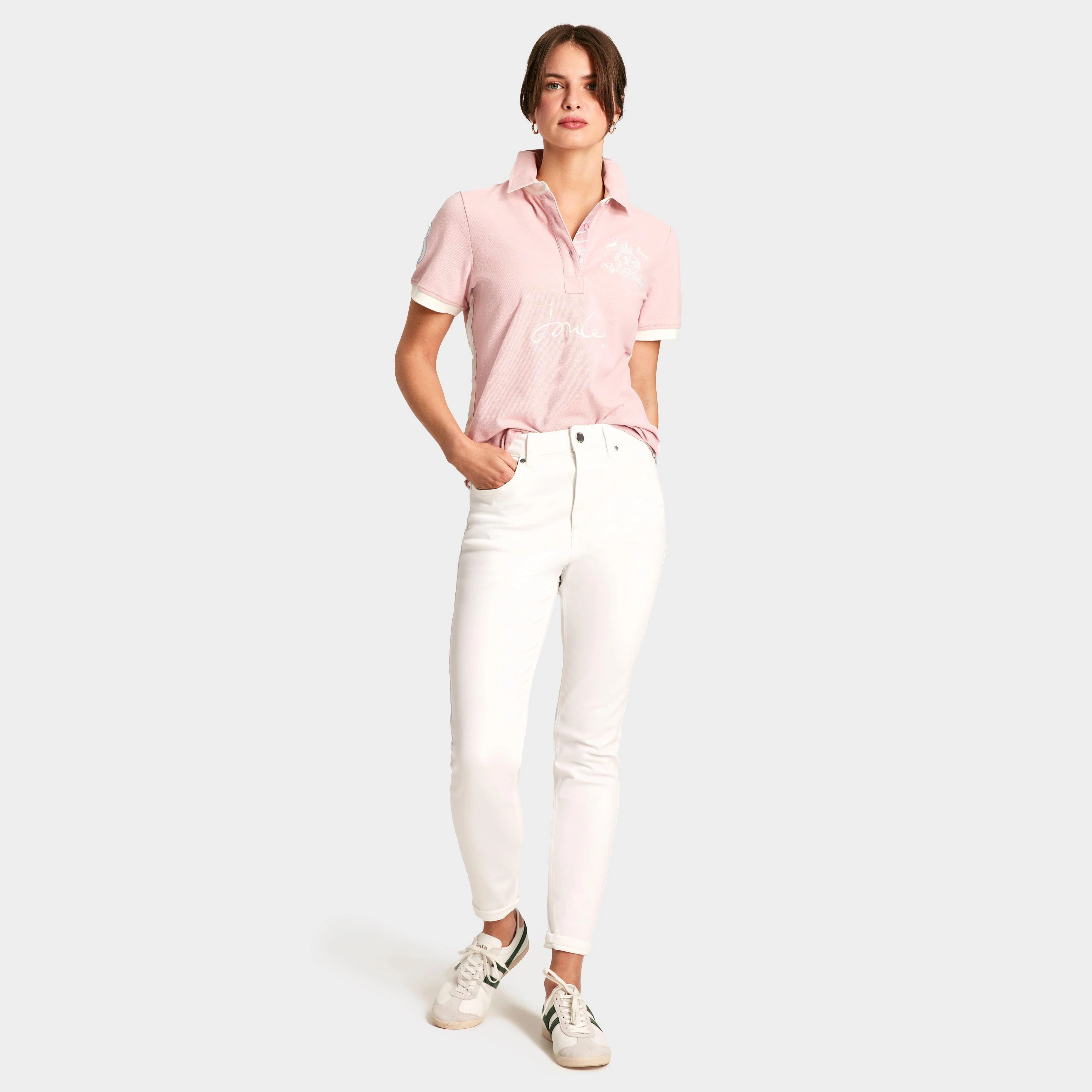 Womens Beaufort Short Sleeve Cotton Polo Shirt Pink - Image 5