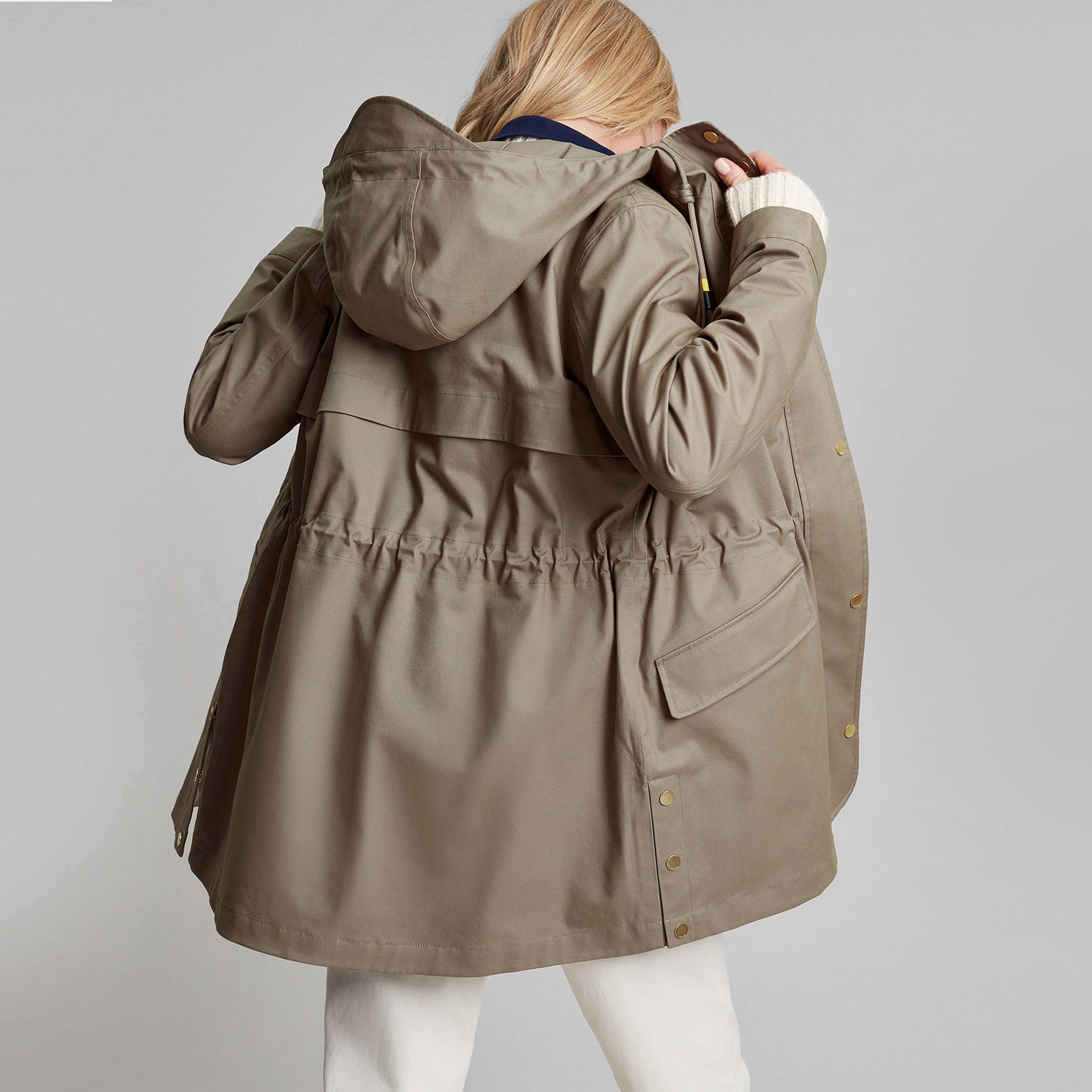Womens Padstow Waterproof Raincoat Mushroom - Image 2