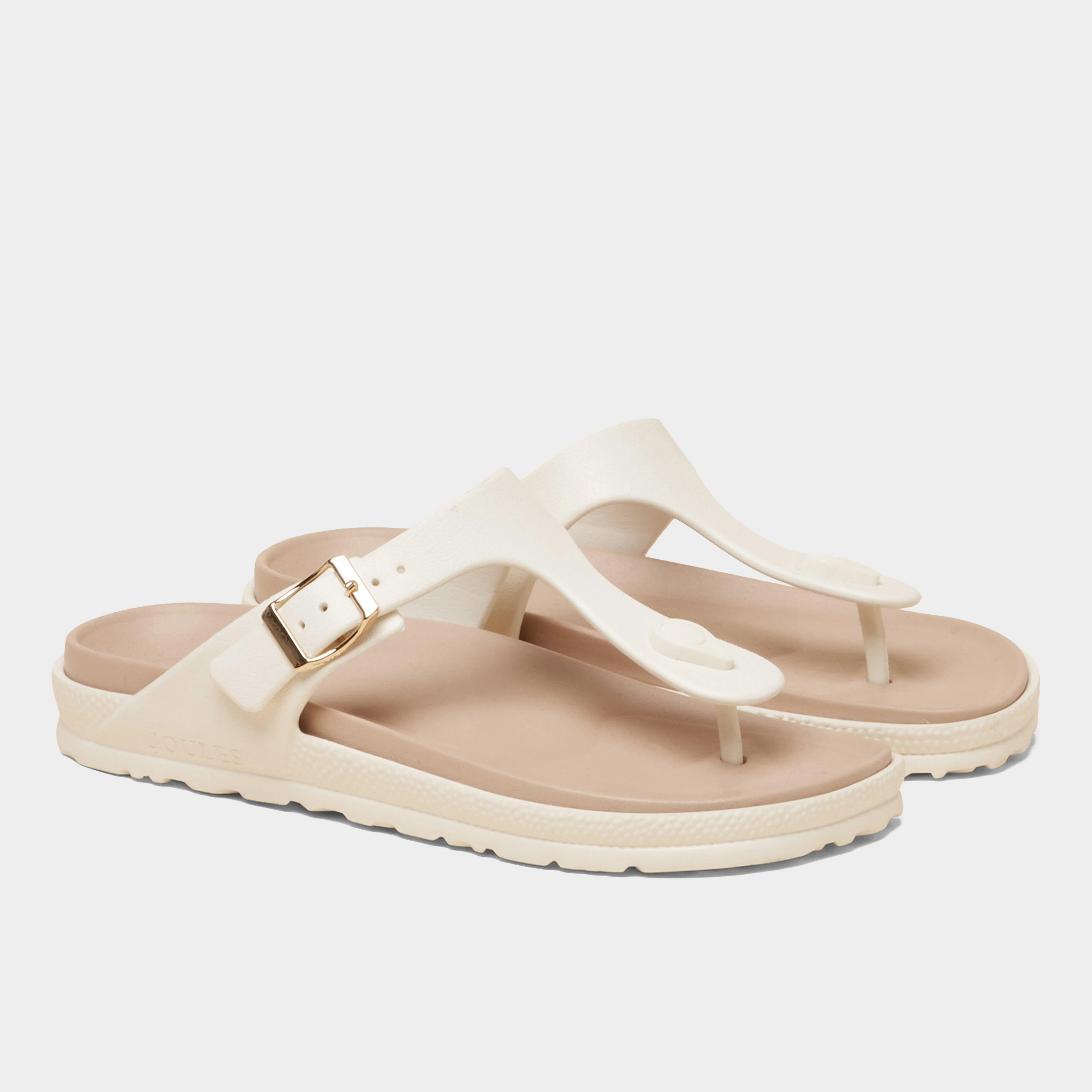 Women’s Soleil White Buckle Flip Flop - Image 3