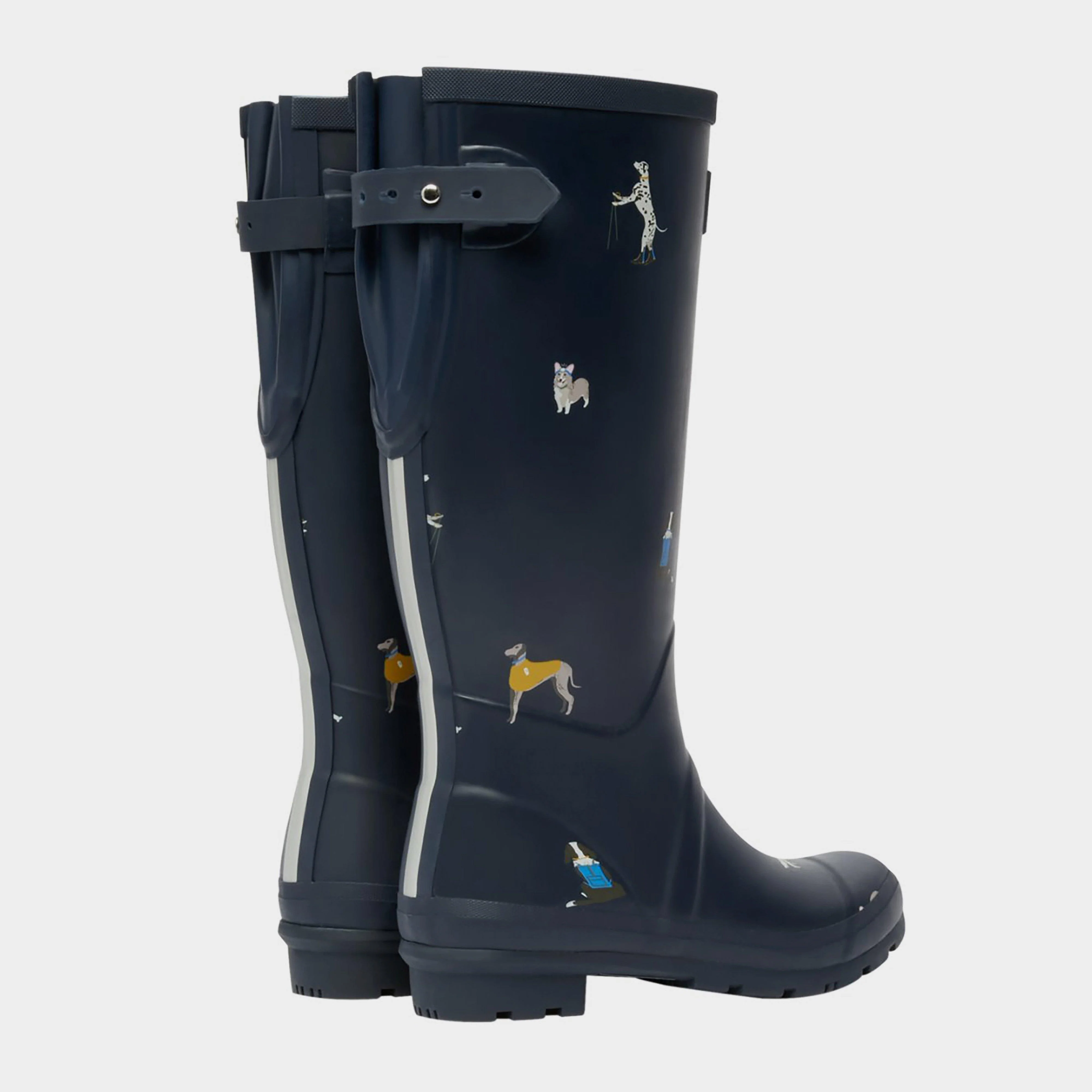 Womens Welly Print Navy Dogs - Image 2