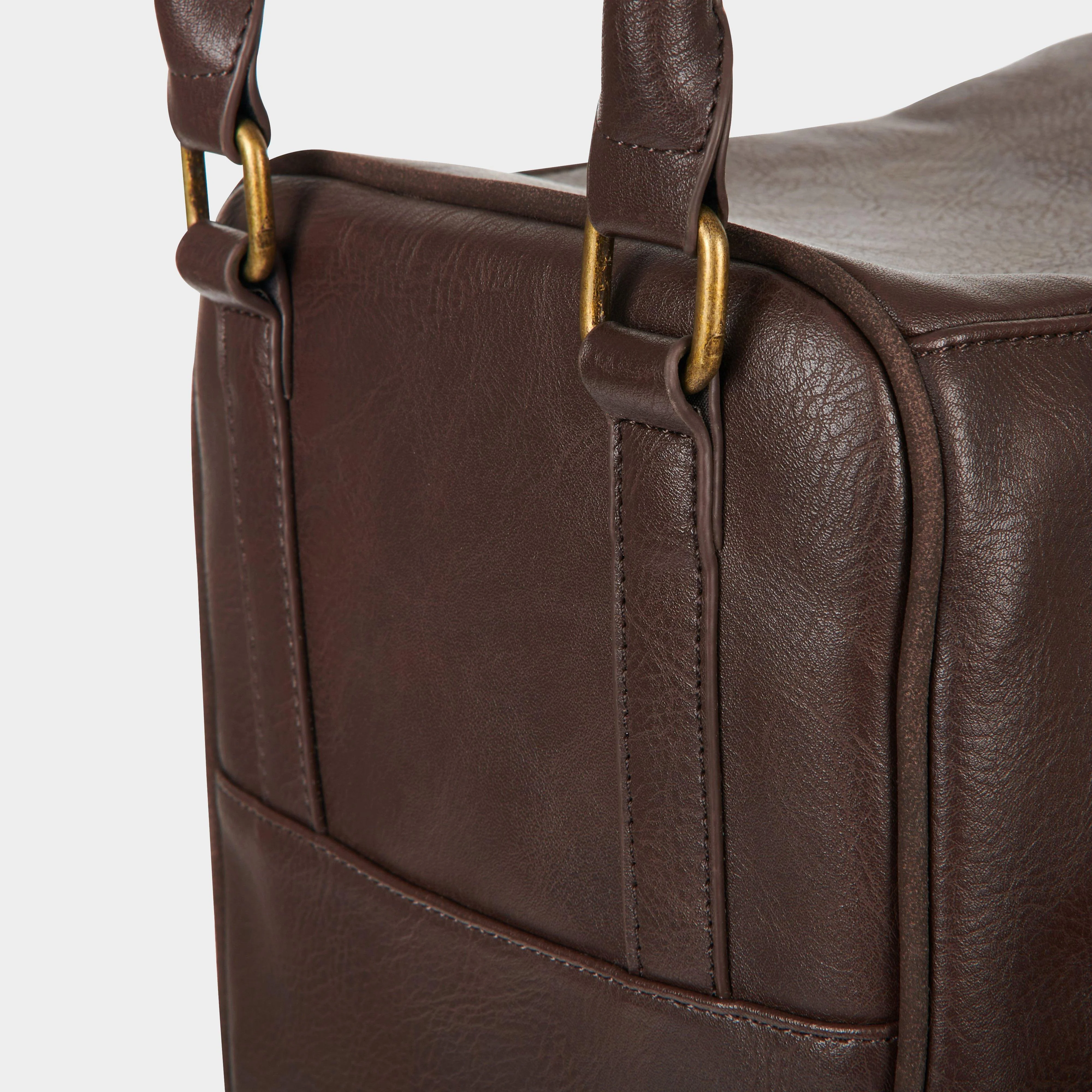 PU Leather Boot Bag Brown - Image 6