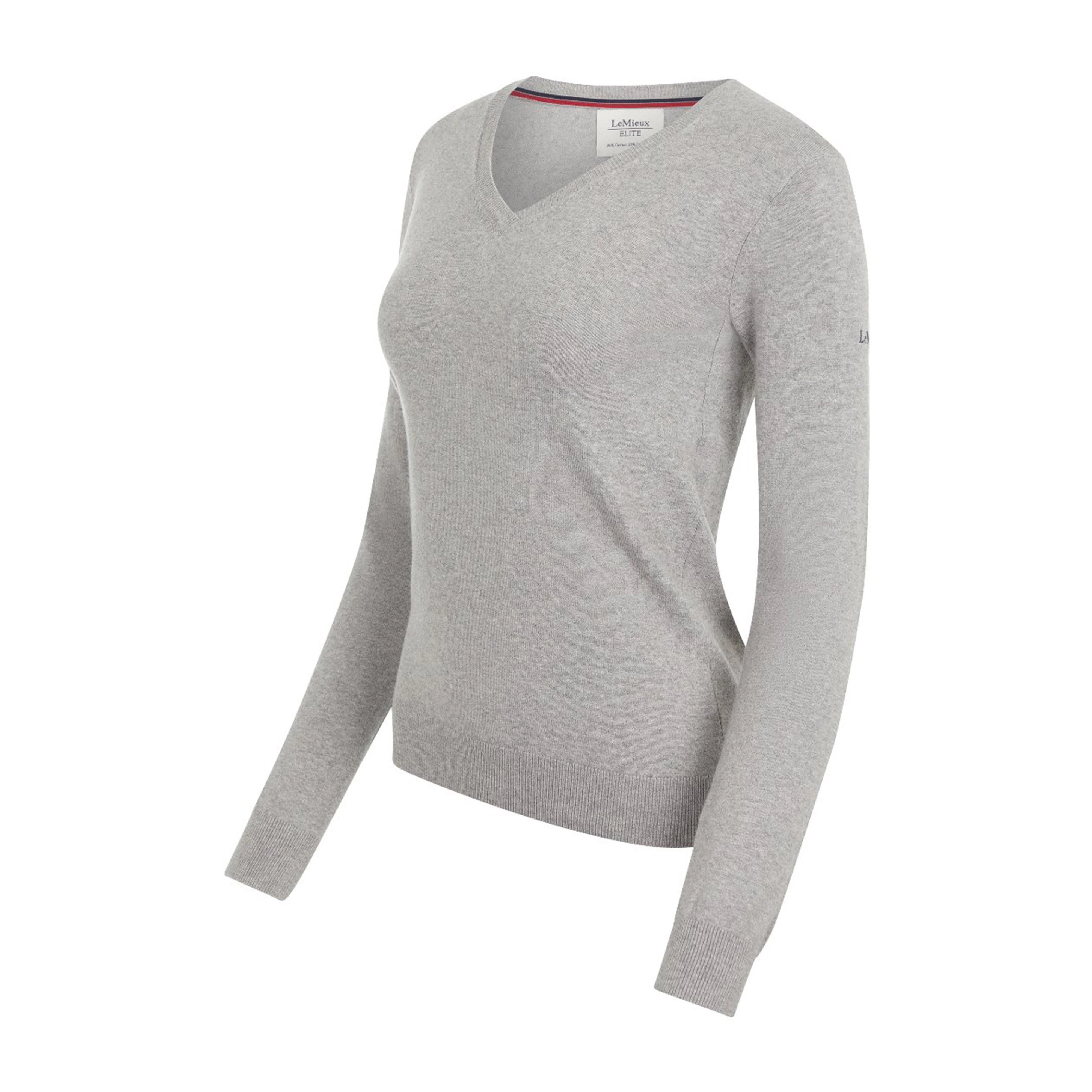 Womens Elite V-Neck Jumper Grey - Image 3