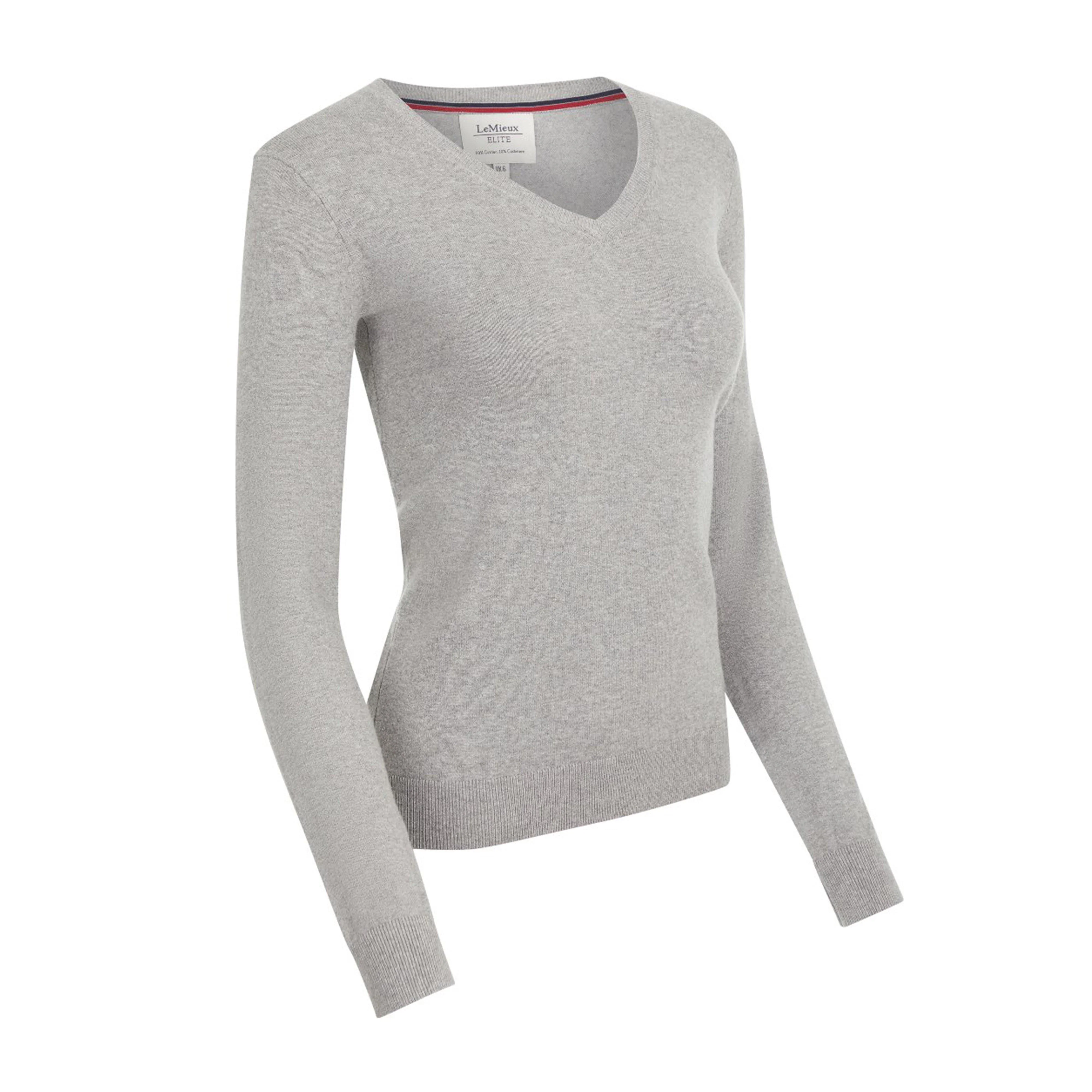 Womens Elite V-Neck Jumper Grey - Image 4