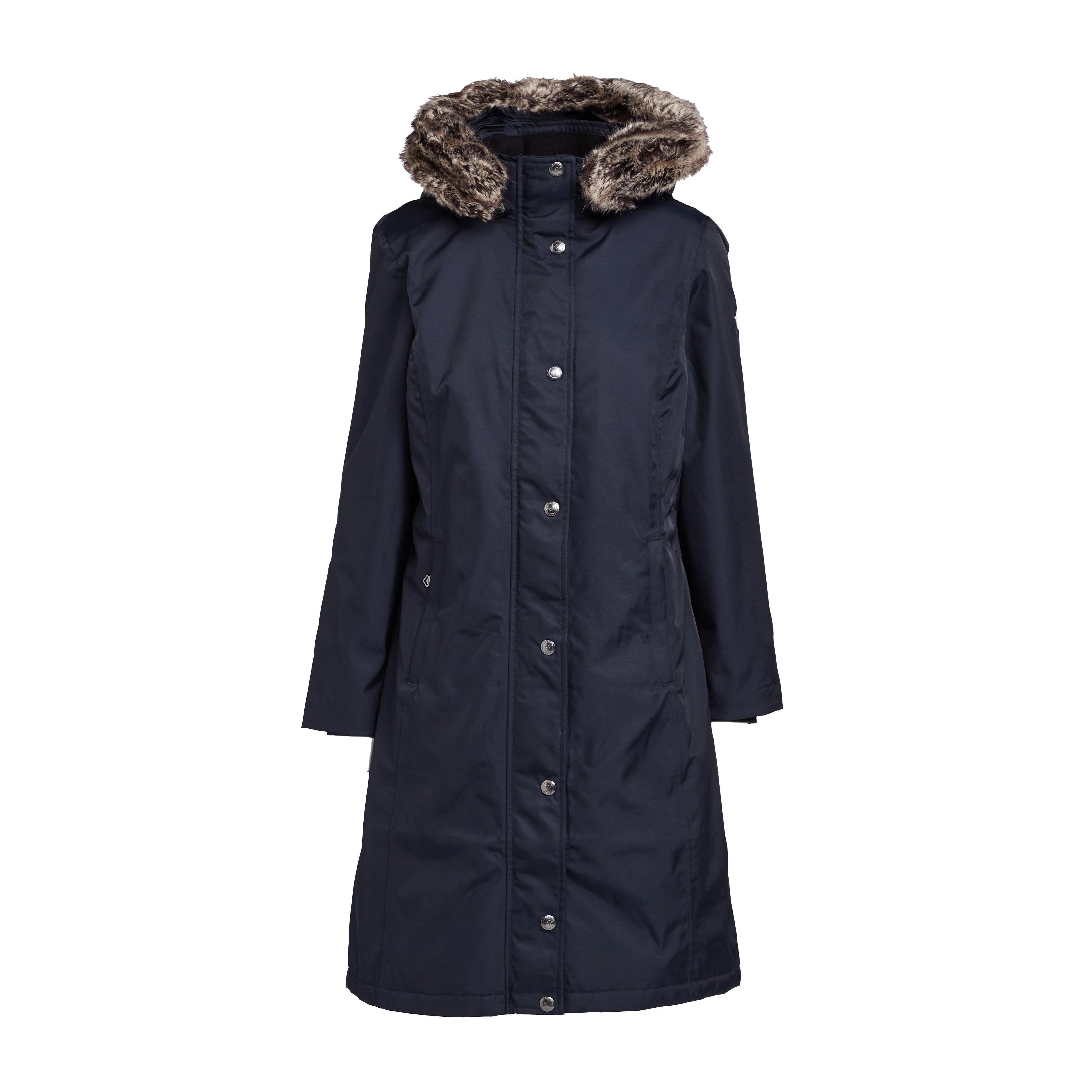 Womens Long Waterproof Riding Coat Navy - Image 13