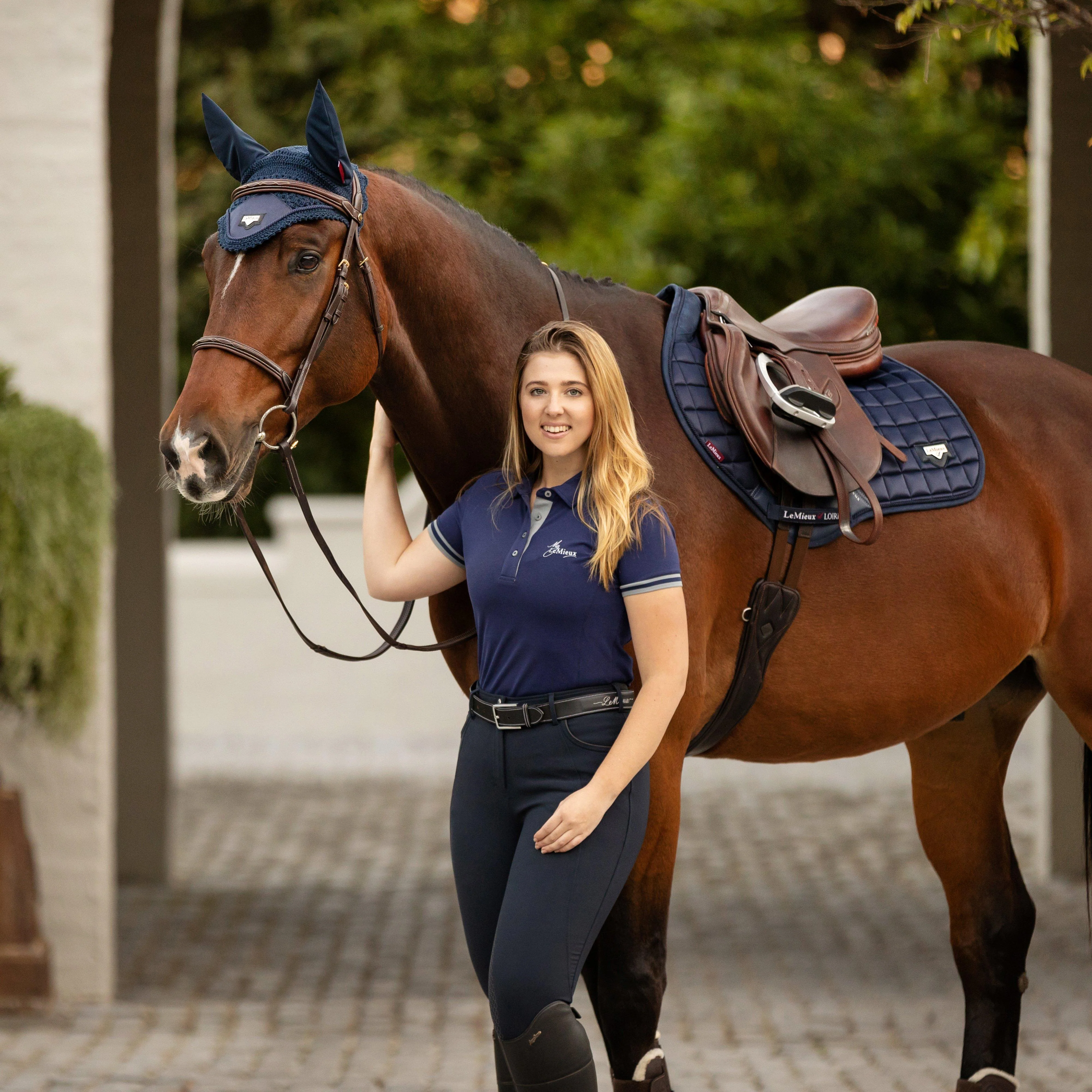 Womens Polo Shirt Navy - Image 12