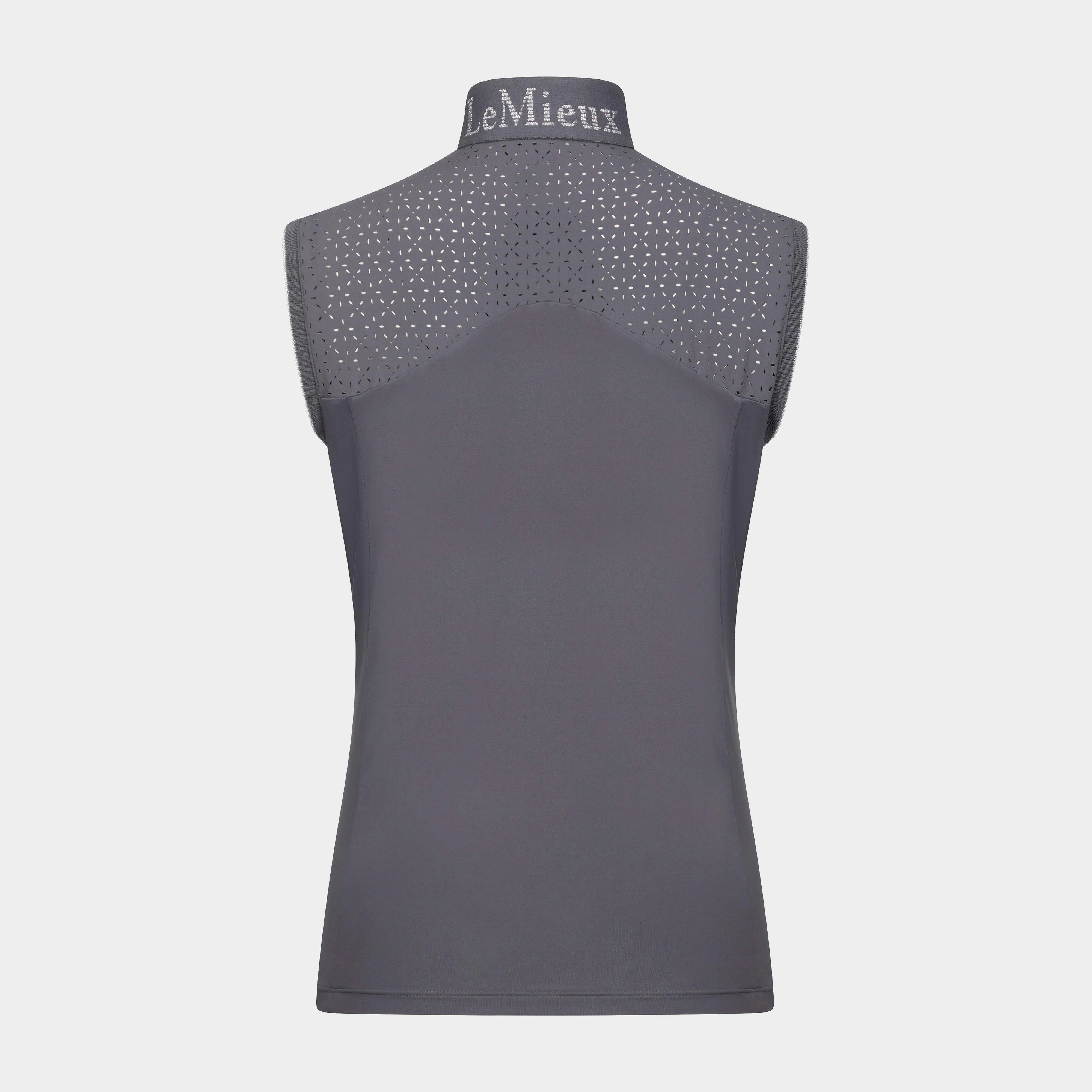 Womens Sleeveless Lazercut Base Layer Grey - Image 2