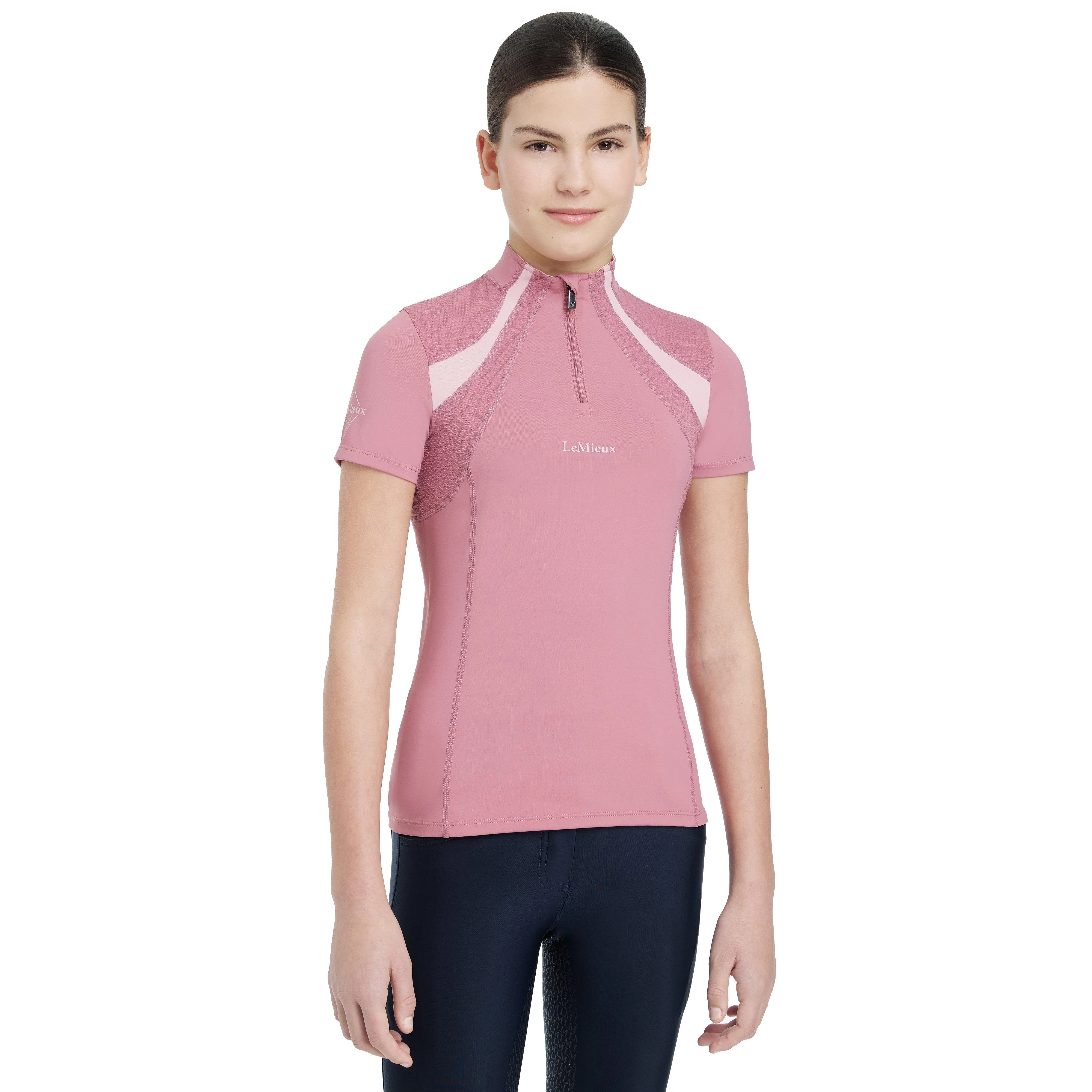 Young Rider Mia Mesh Short Sleeve Base Layer Peony - Image 5