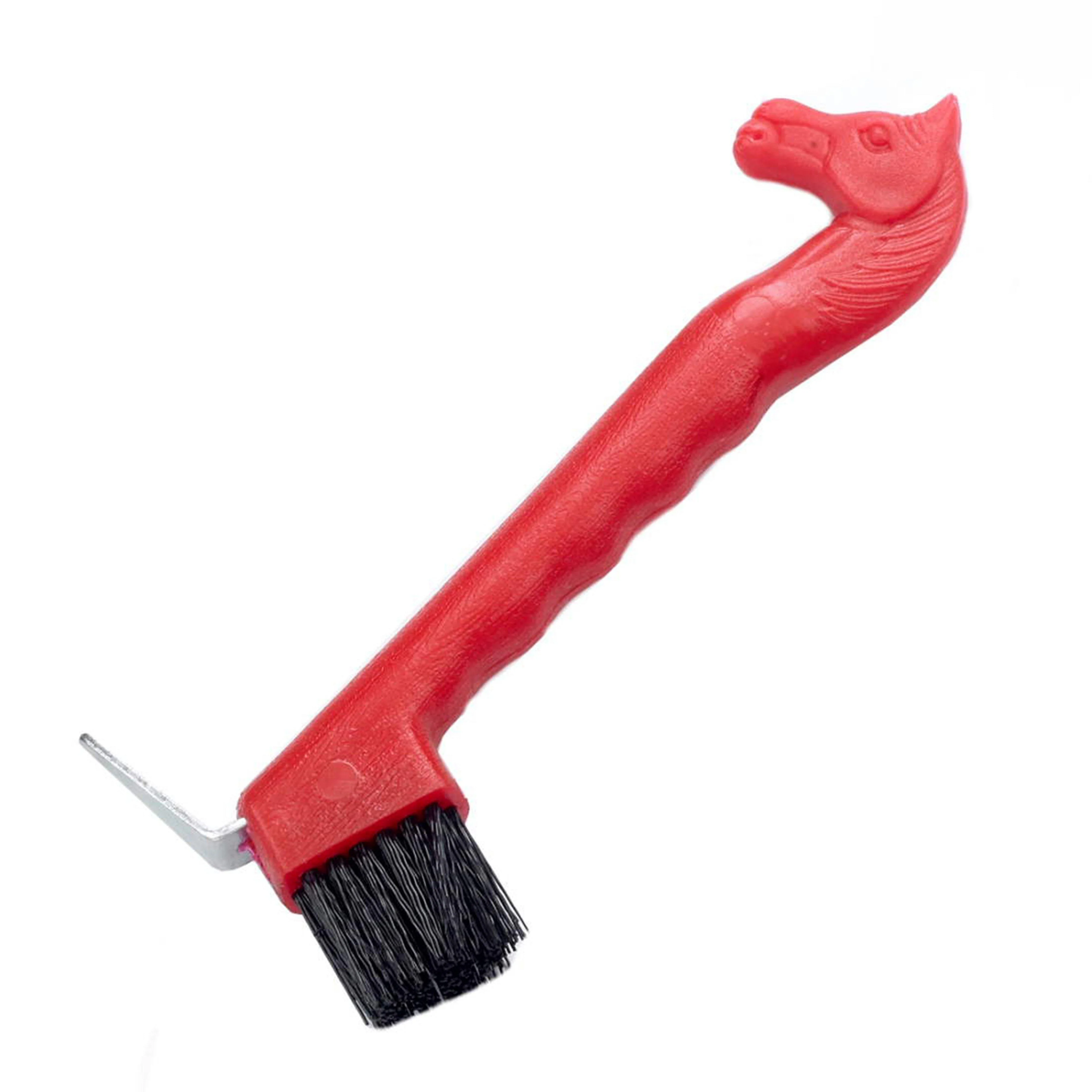 Horse Head Hoof Pick with Brush Red - Image 2