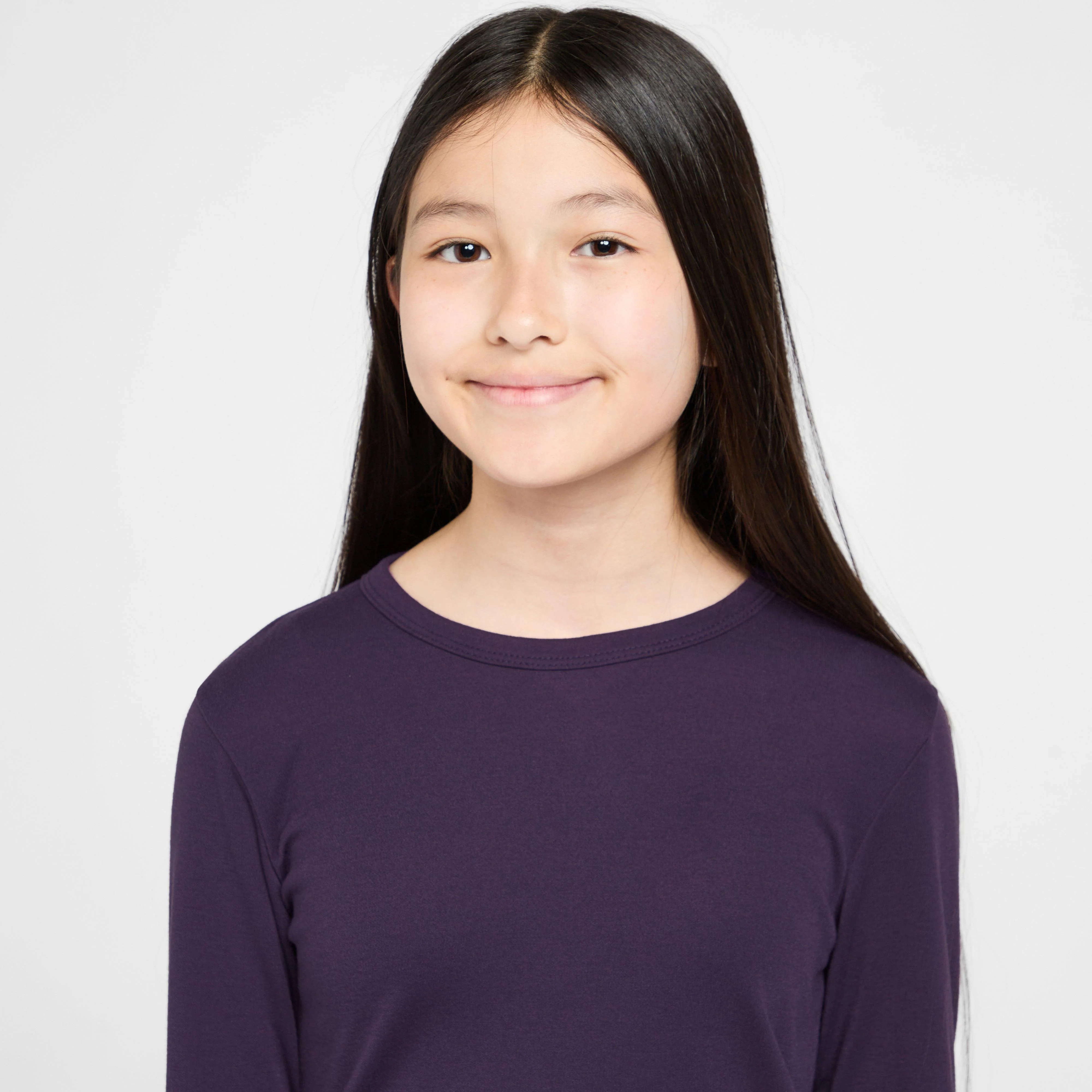 Kids Long Sleeved Thermal Crew Neck Top Purple - Image 4