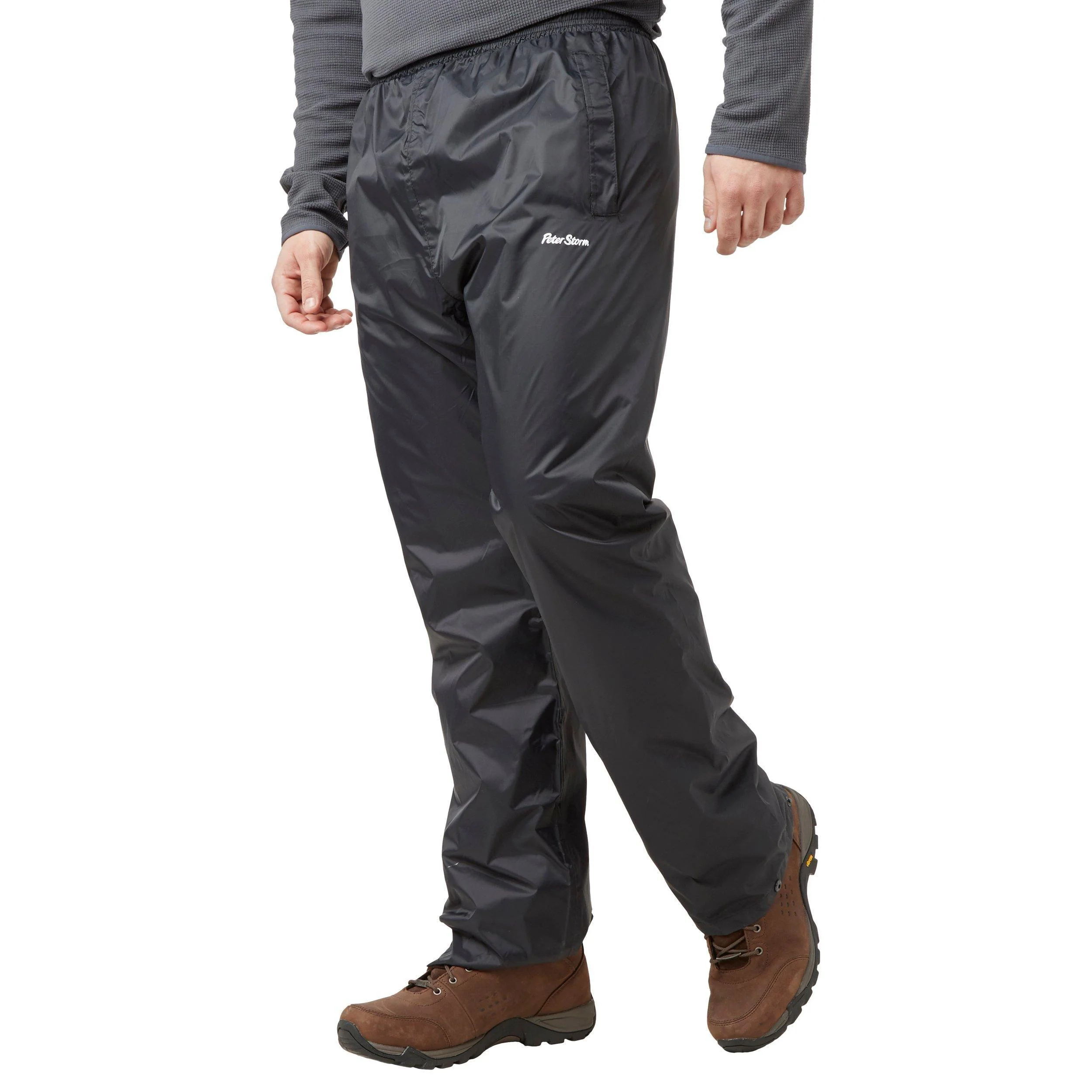 Mens Waterproof Packable Pants Black - Image 6