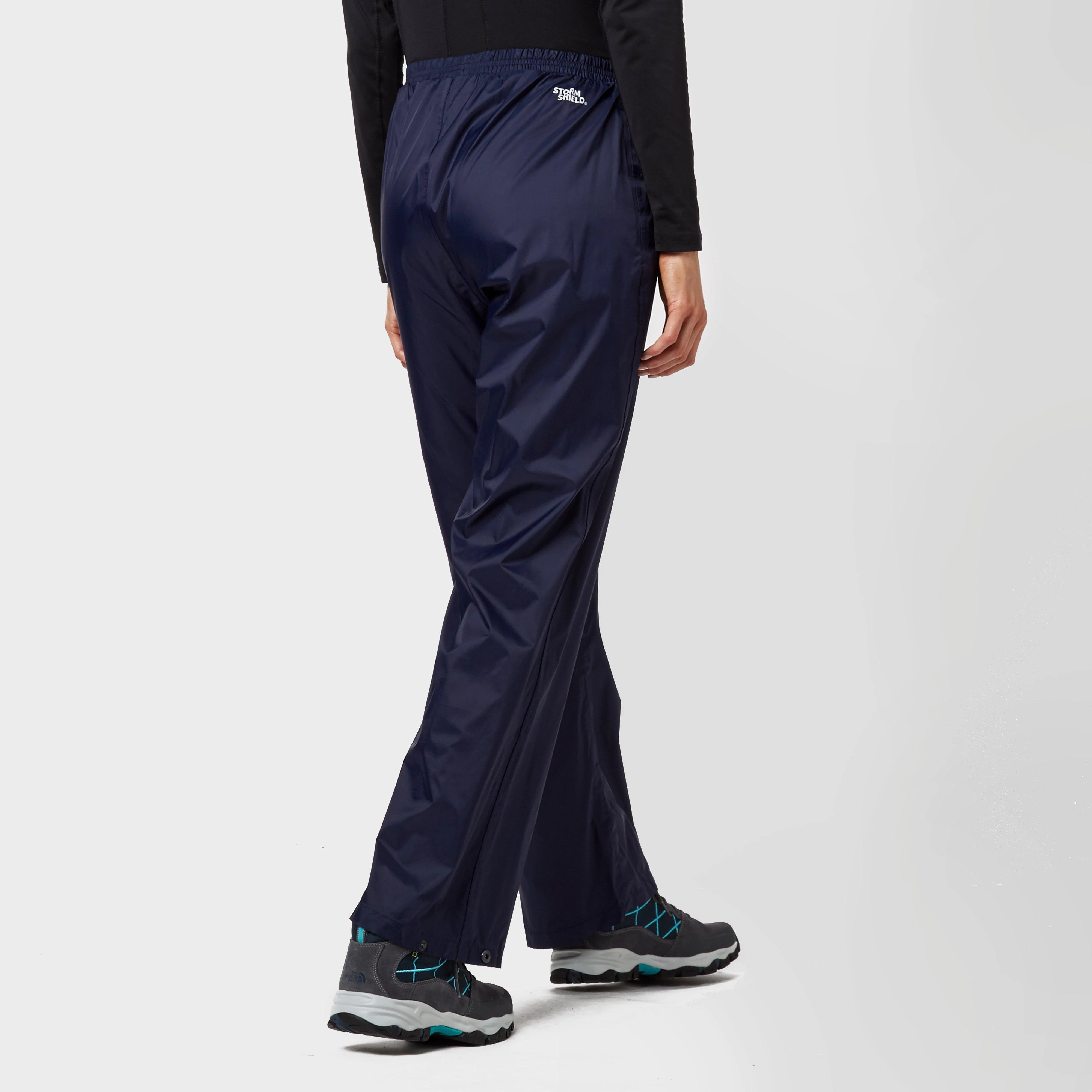 Womens Packable Waterproof Pants Navy - Image 2